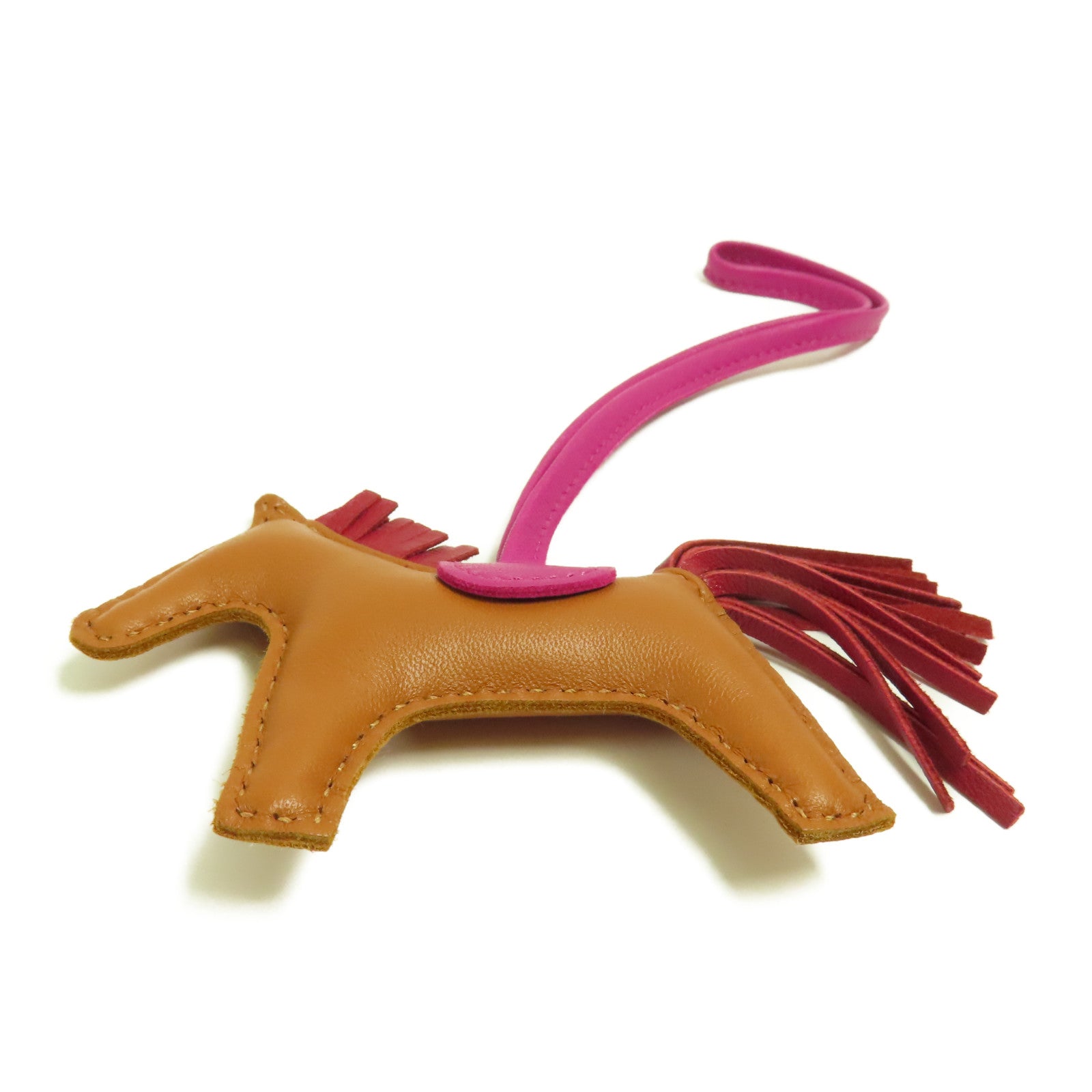 HERMES Swift皮革Rodeo PM掛飾Brown/Purple