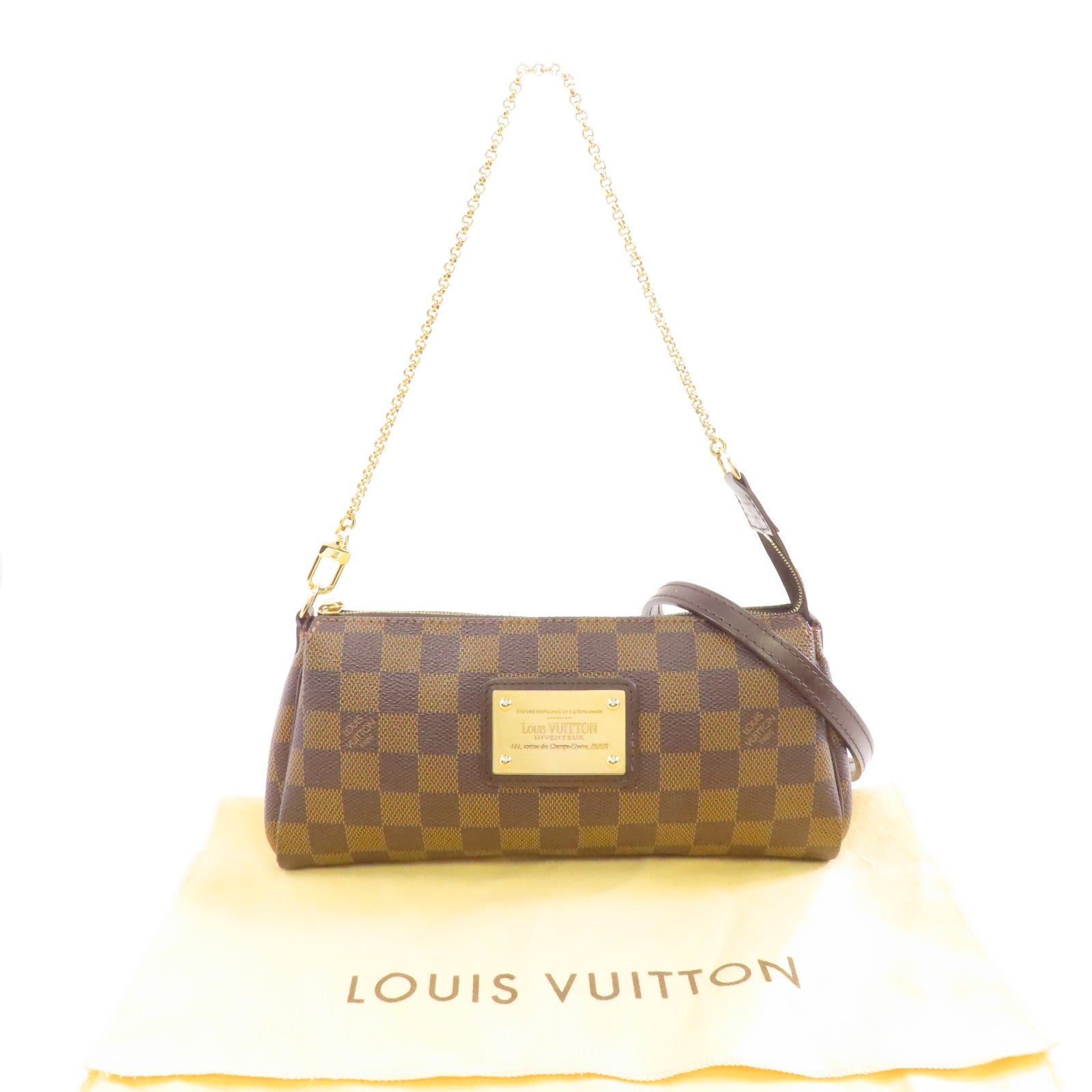 LOUIS VUITTON 【激減優惠】Damier Eva金扣手挽肩背兩用袋棕色