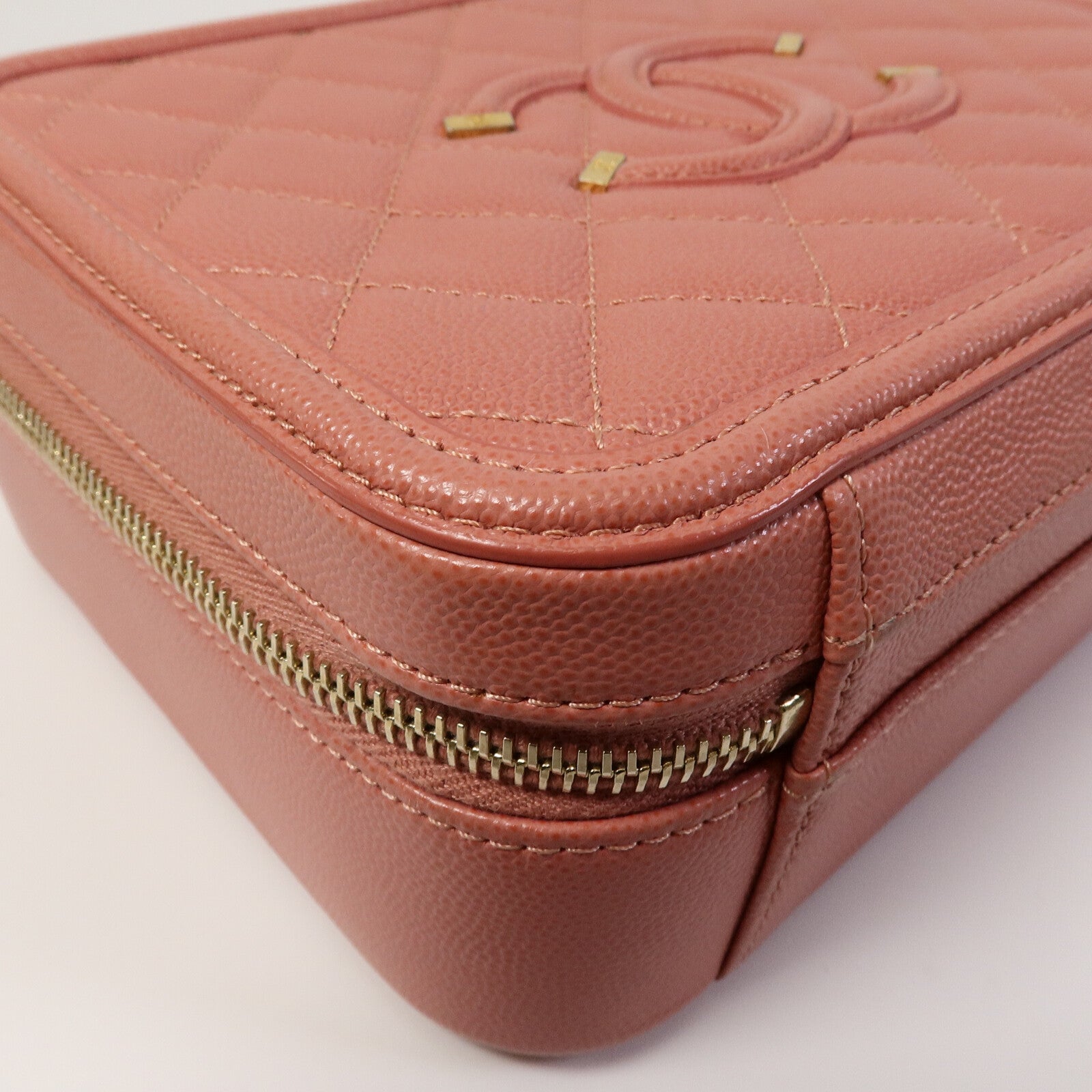 CHANEL 牛皮皮革Vanity Case鏈帶手挽肩背兩用袋