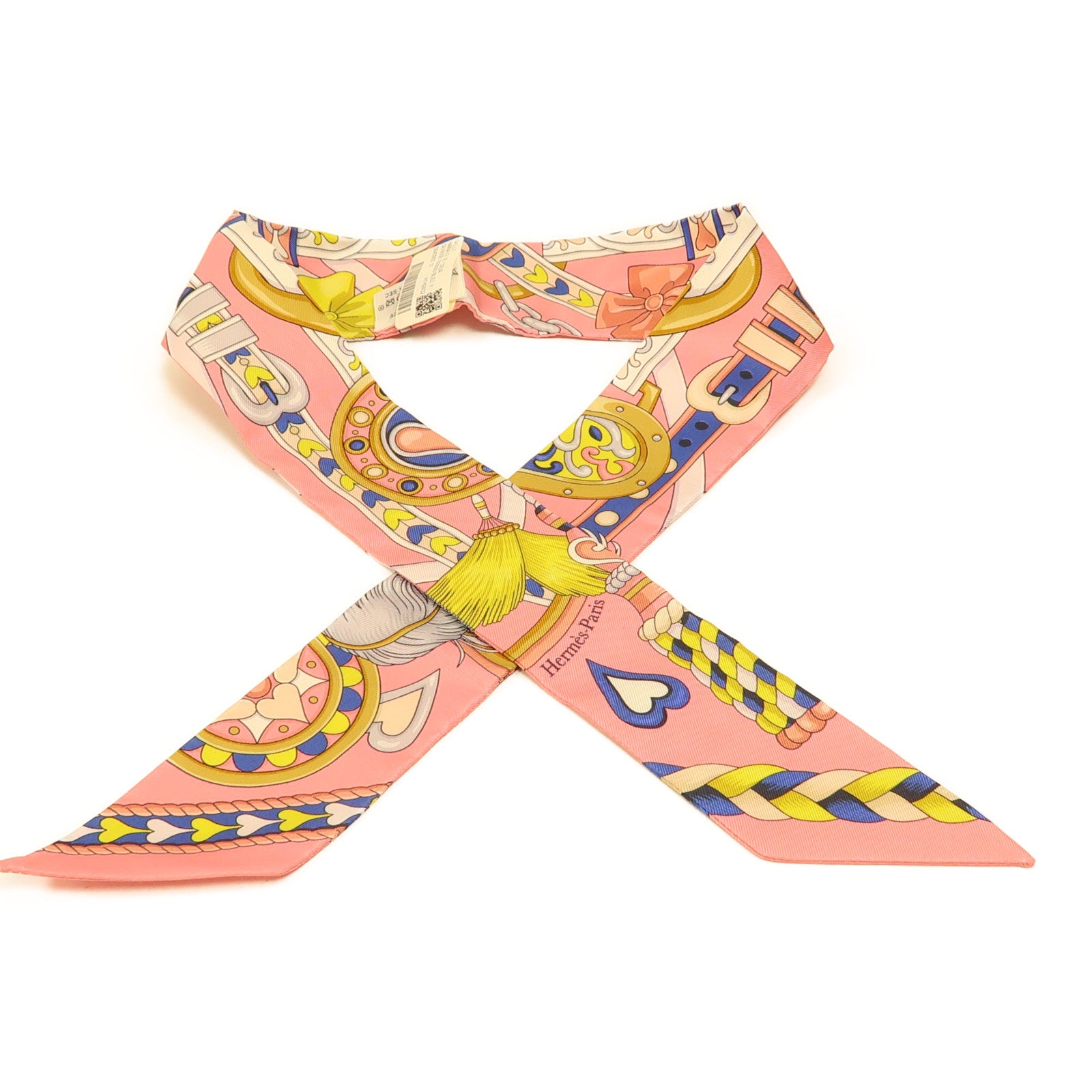 HERMES Twilly Scarf Scarves Silk Pink
