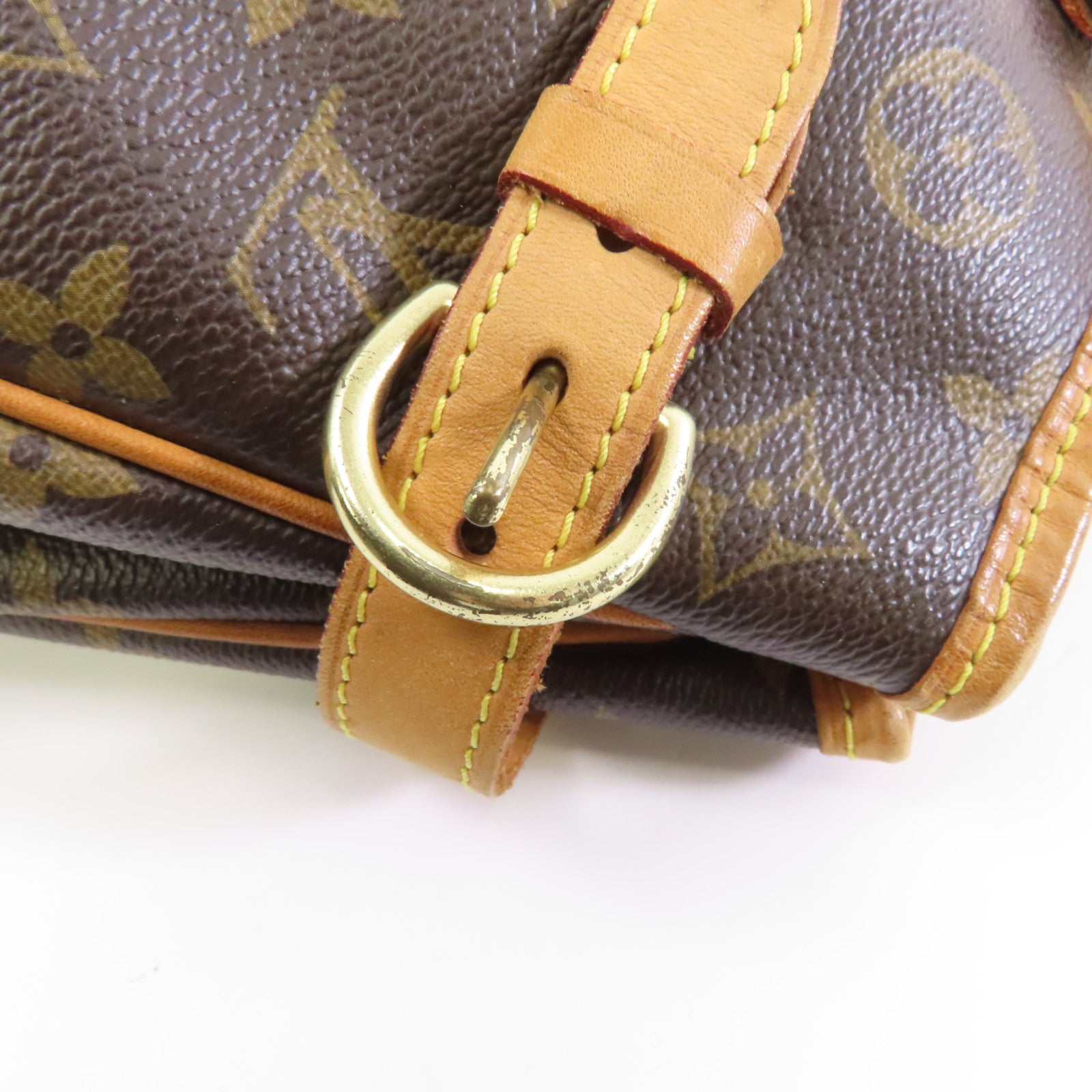 LOUIS VUITTON Monogram Batignolles Horizontal金扣手挽袋棕色