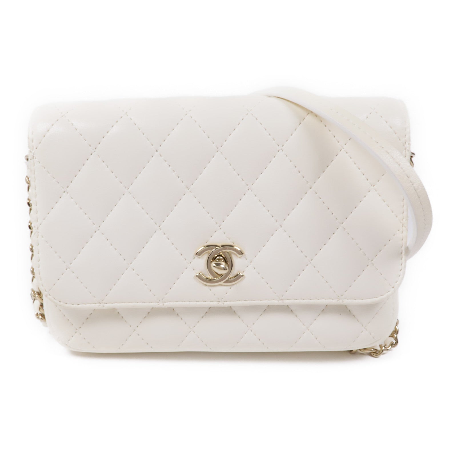 CHANEL 【激減優惠】羊皮皮革Chain Shoulder金扣鏈帶肩背袋