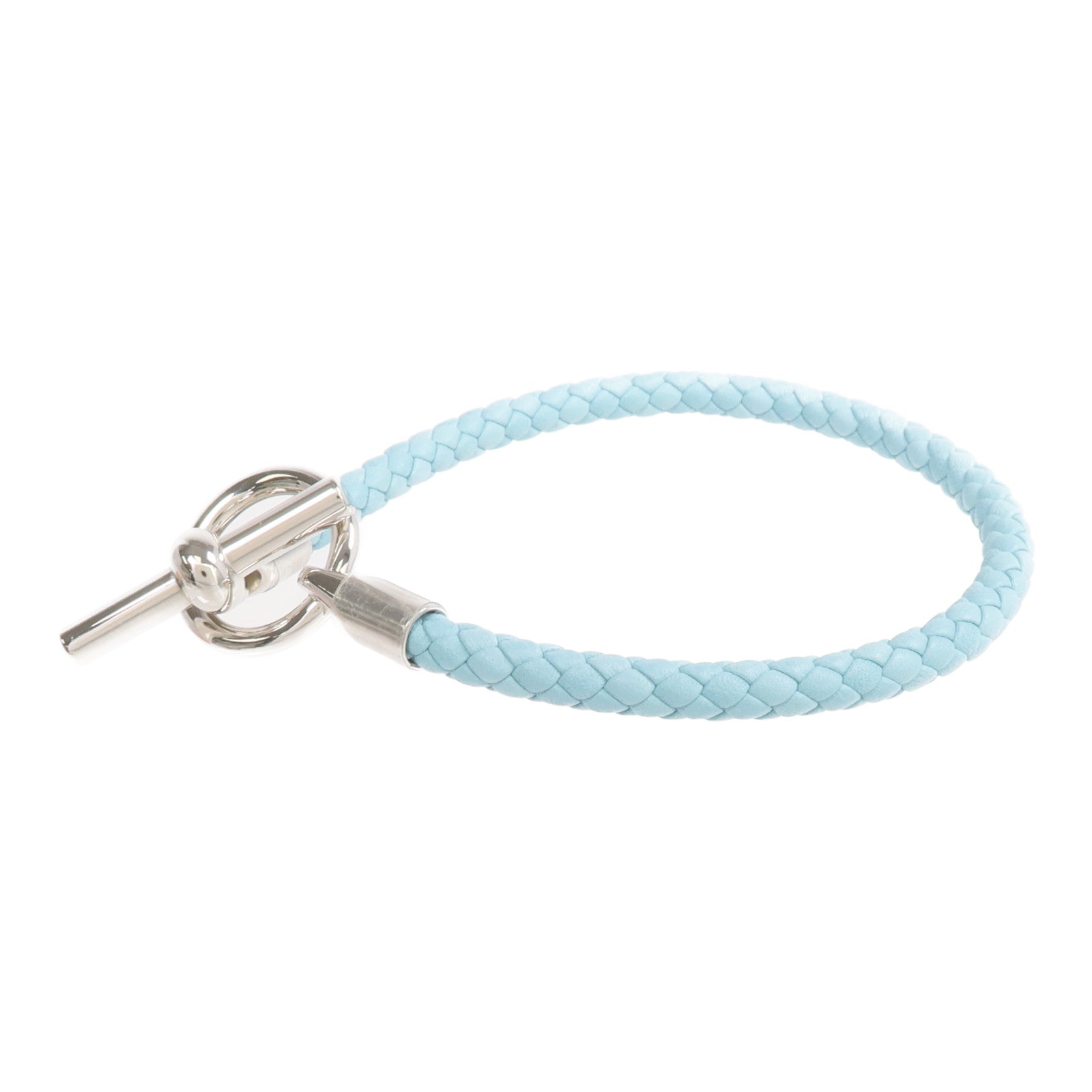 HERMES Swift皮革Glenan Bracelet銀扣手帶