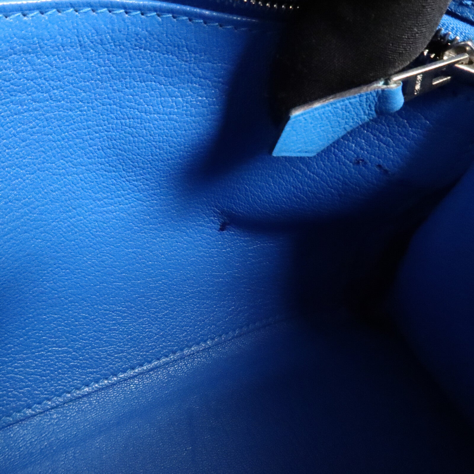 HERMES Clemence皮革Kelly 28手挽肩背兩用袋Bleu Frida