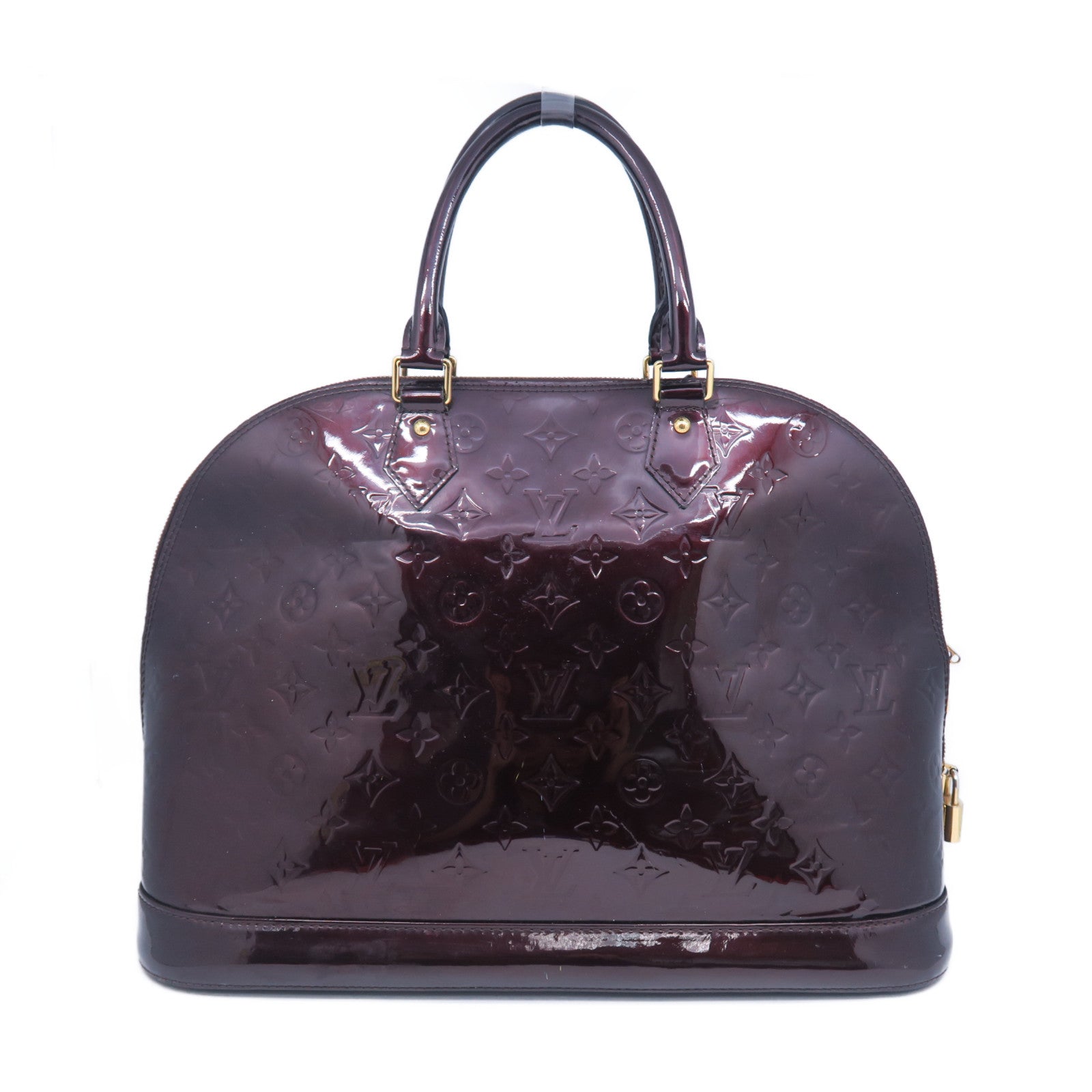 LOUIS VUITTON **【清倉大減價】Monogram Vernis Alma MM金扣手挽袋酒紅色