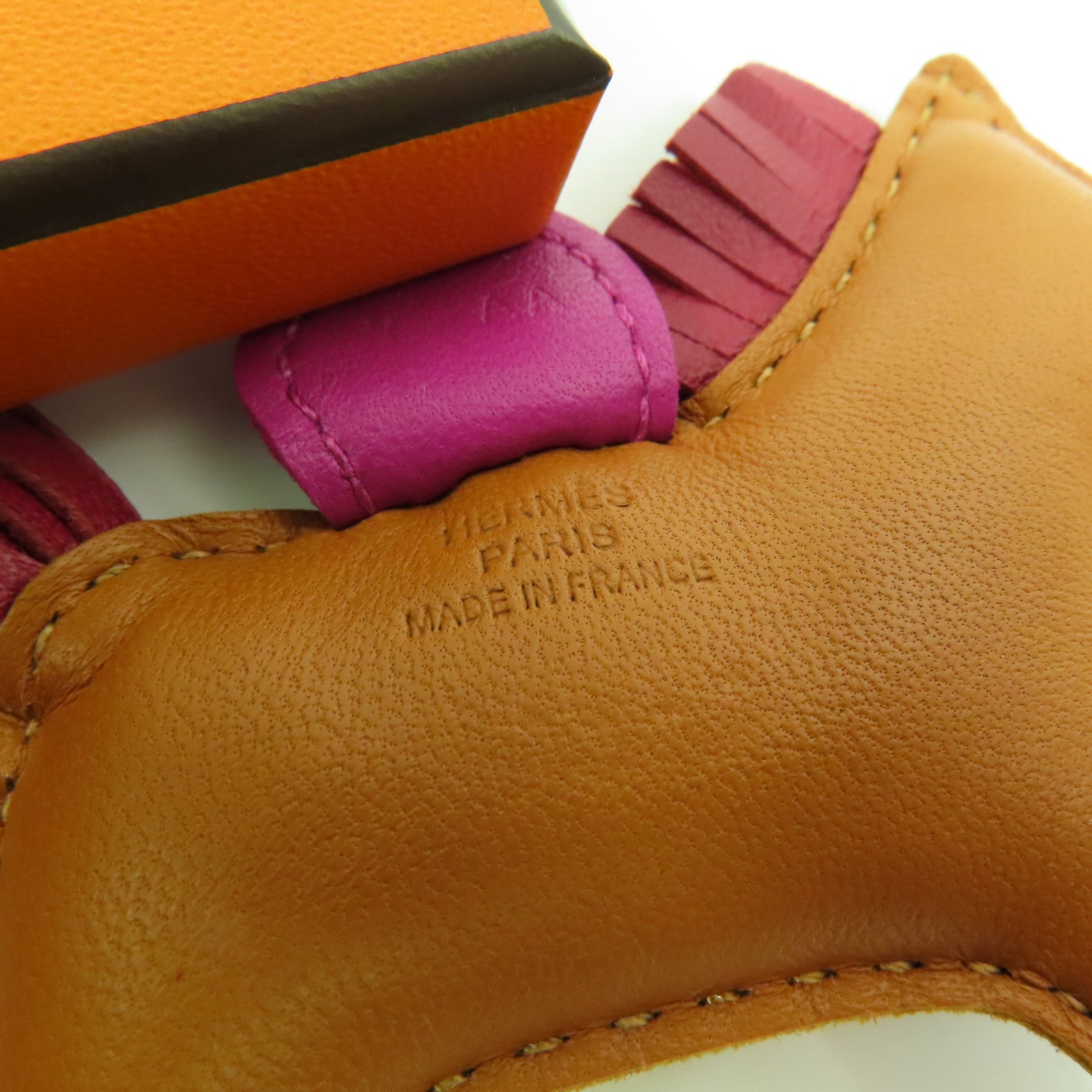 HERMES Swift皮革Rodeo PM掛飾Brown/Purple