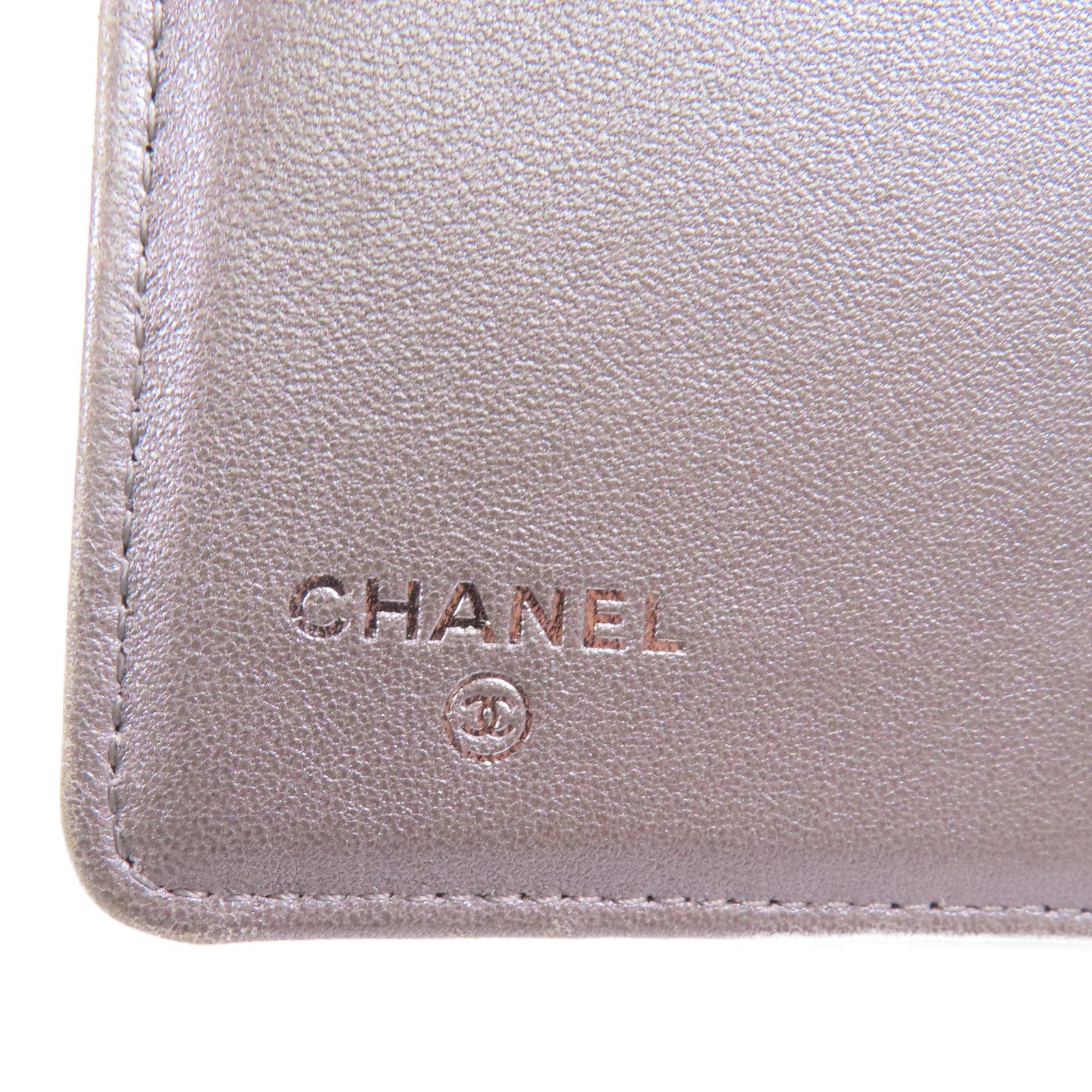 CHANEL 羊皮皮革Long Wallet銀扣錢包
