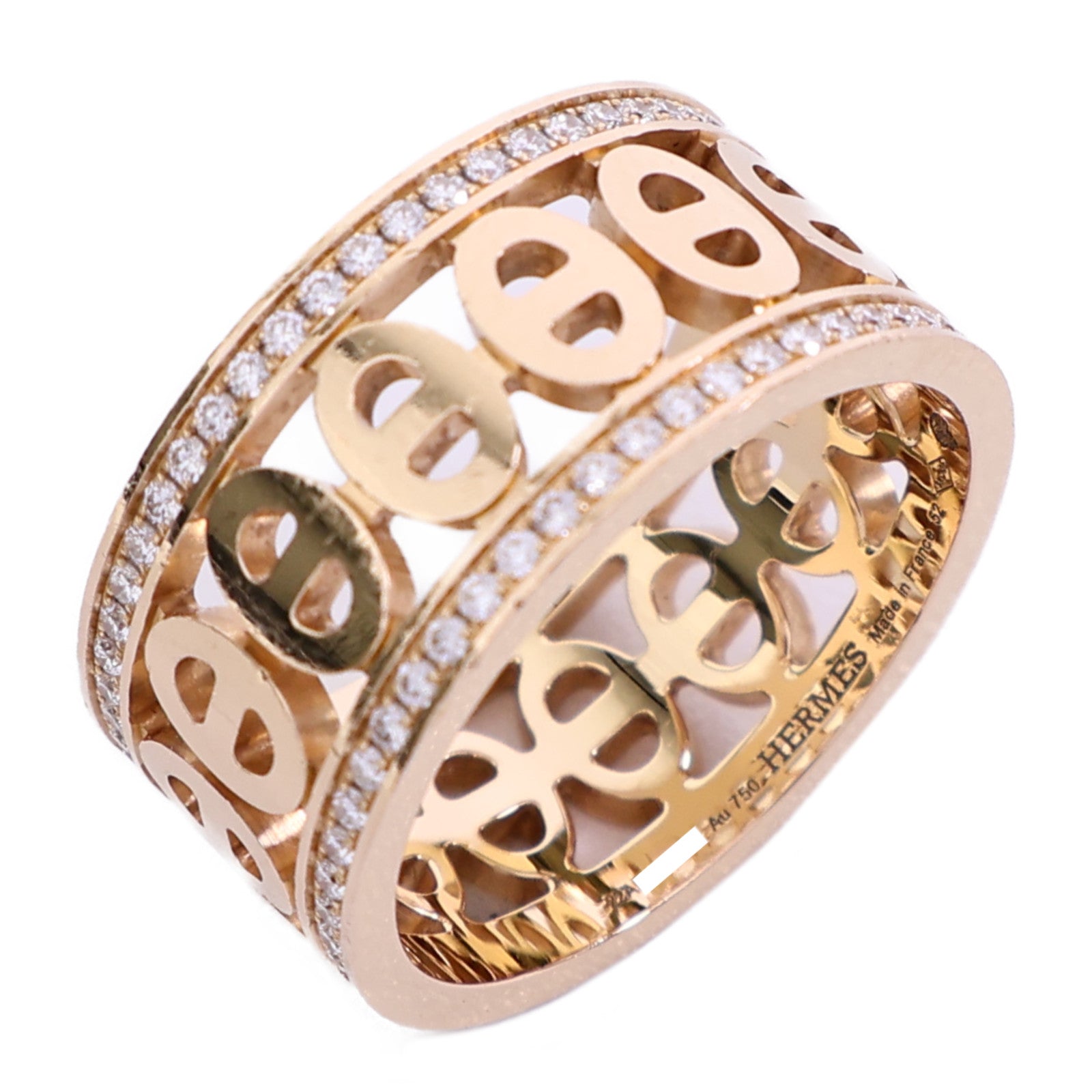 HERMES 18K玫瑰金Chaine D'Ancre Divine Ring戒指