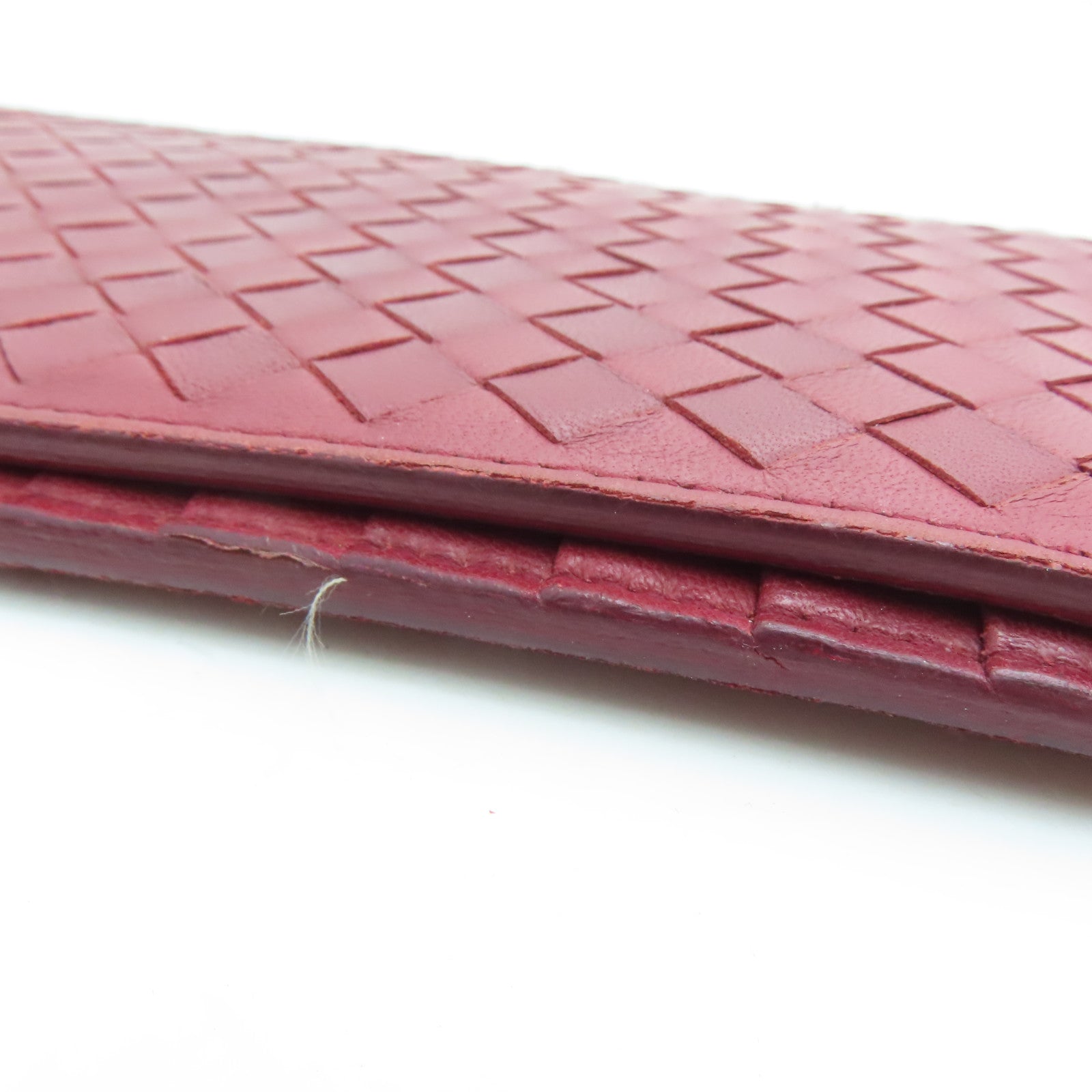 BOTTEGA VENETA 牛皮皮革Clutch金扣長錢包紅色