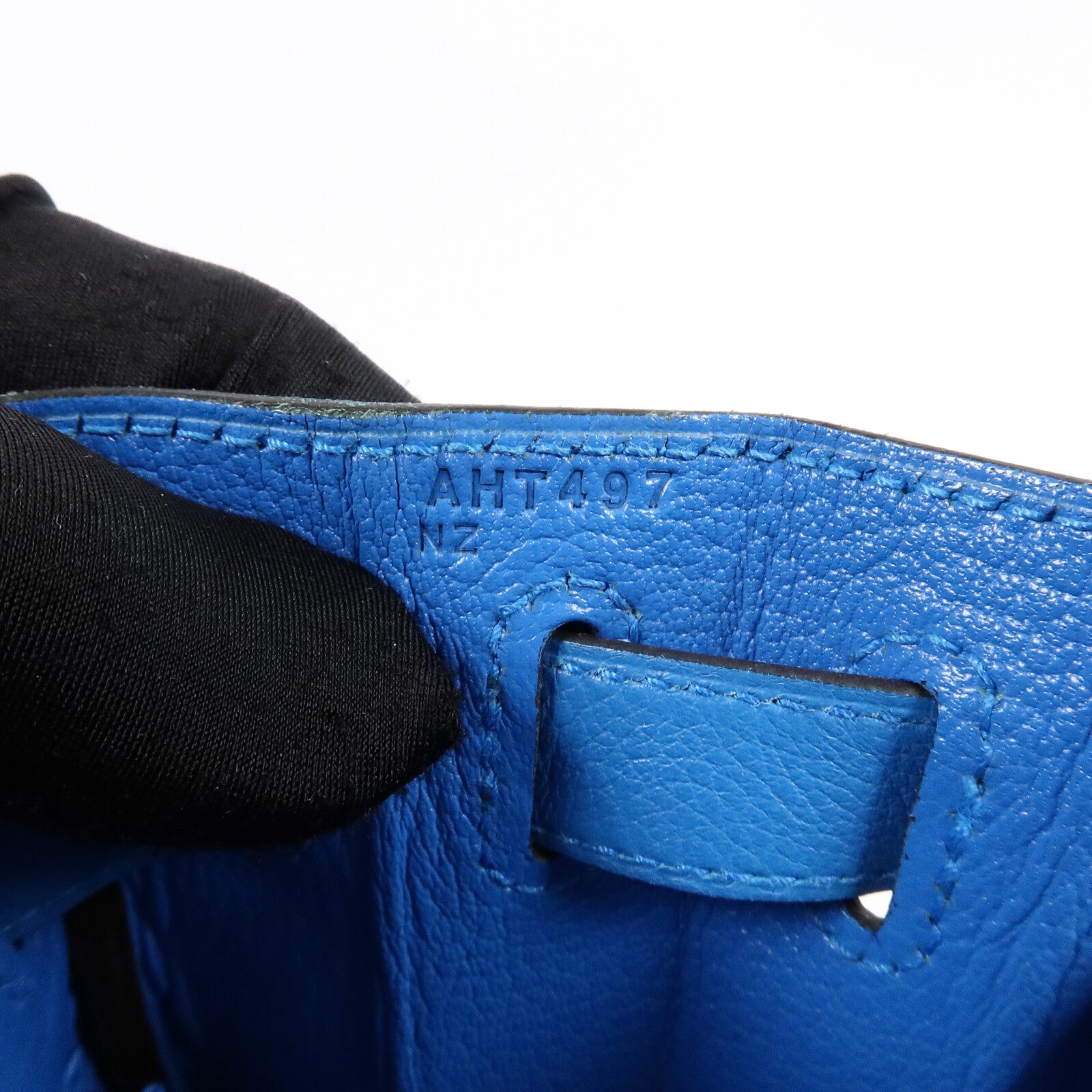 HERMES Clemence皮革Kelly 28手挽肩背兩用袋Bleu Frida