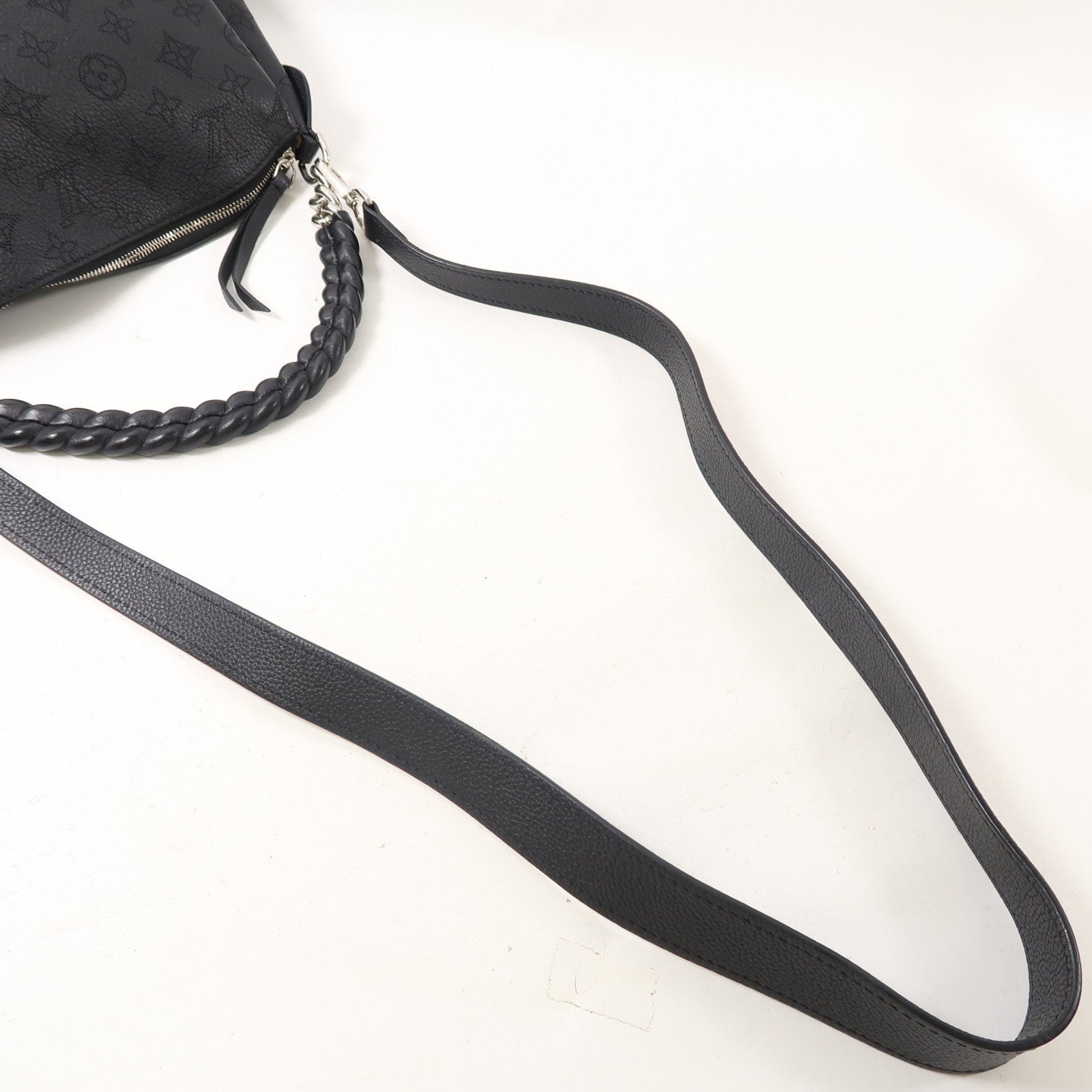LOUIS VUITTON Monogram Mahina Babylone Chain銀扣手挽肩背兩用袋黑色