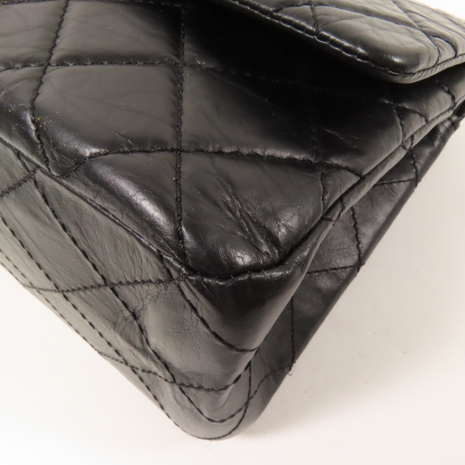 CHANEL 牛皮皮革2.55 Large銀扣鏈帶肩背袋