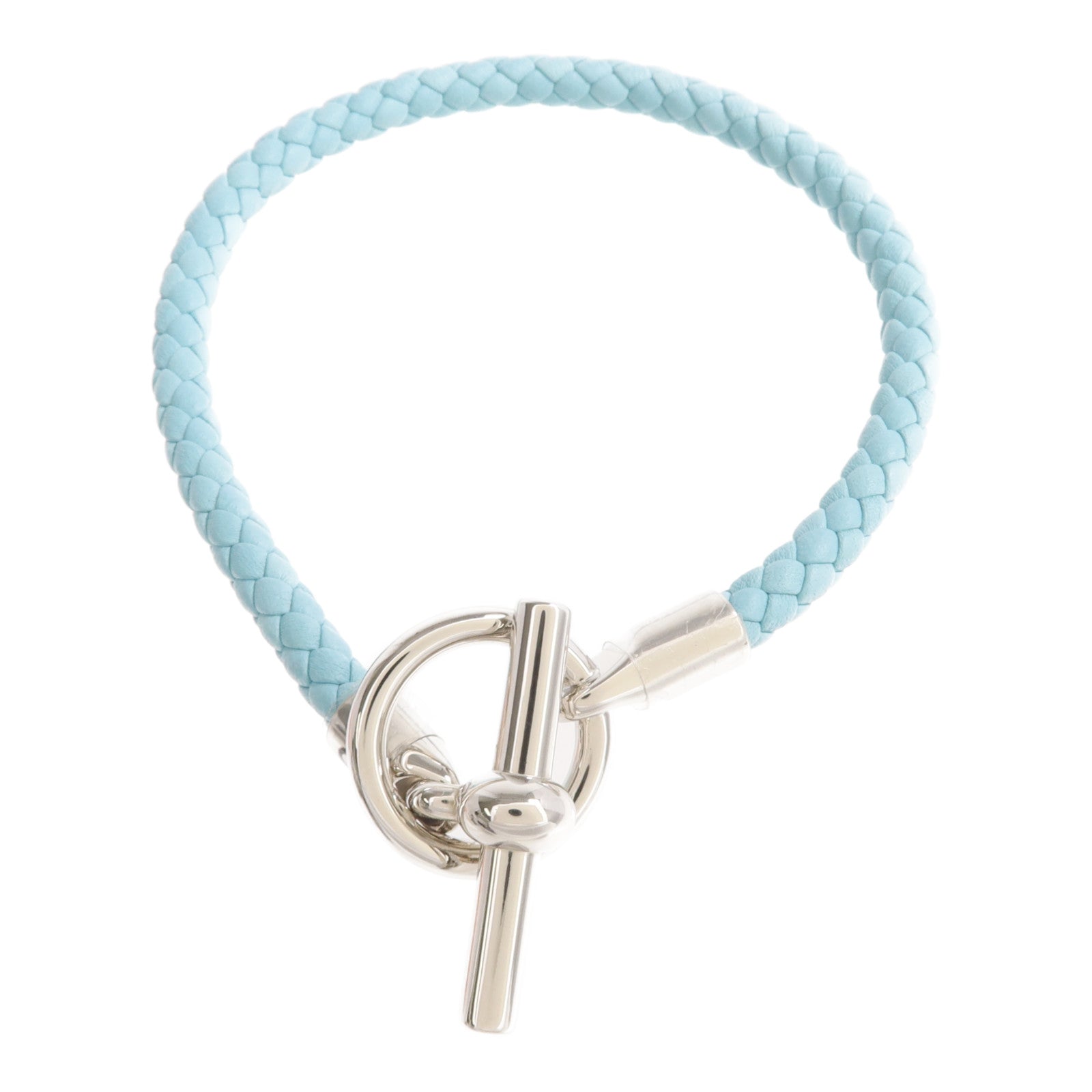 HERMES Swift皮革Glenan Bracelet銀扣手帶
