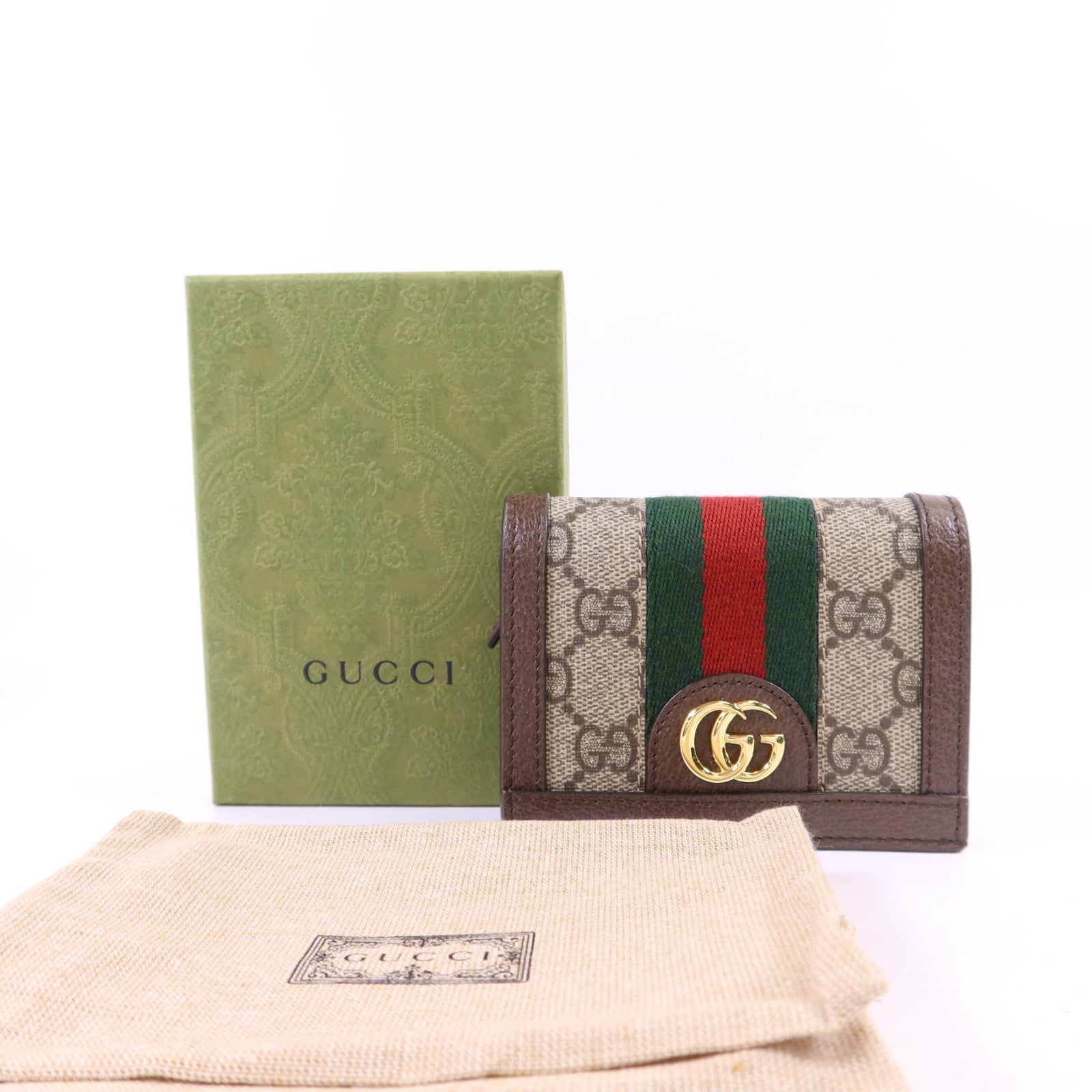 GUCCI 塗層帆布Ophidia Case Wallet金扣錢包