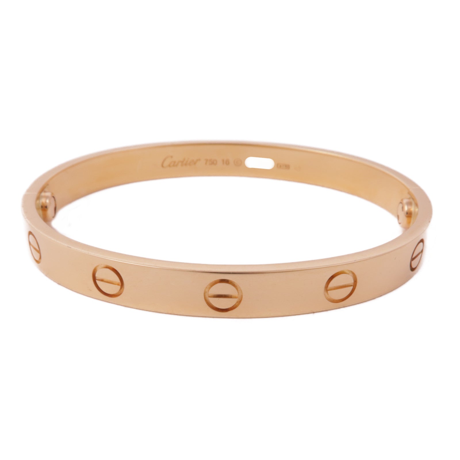 CARTIER 18K玫瑰金Love Bracelet手鐲Cartier#16