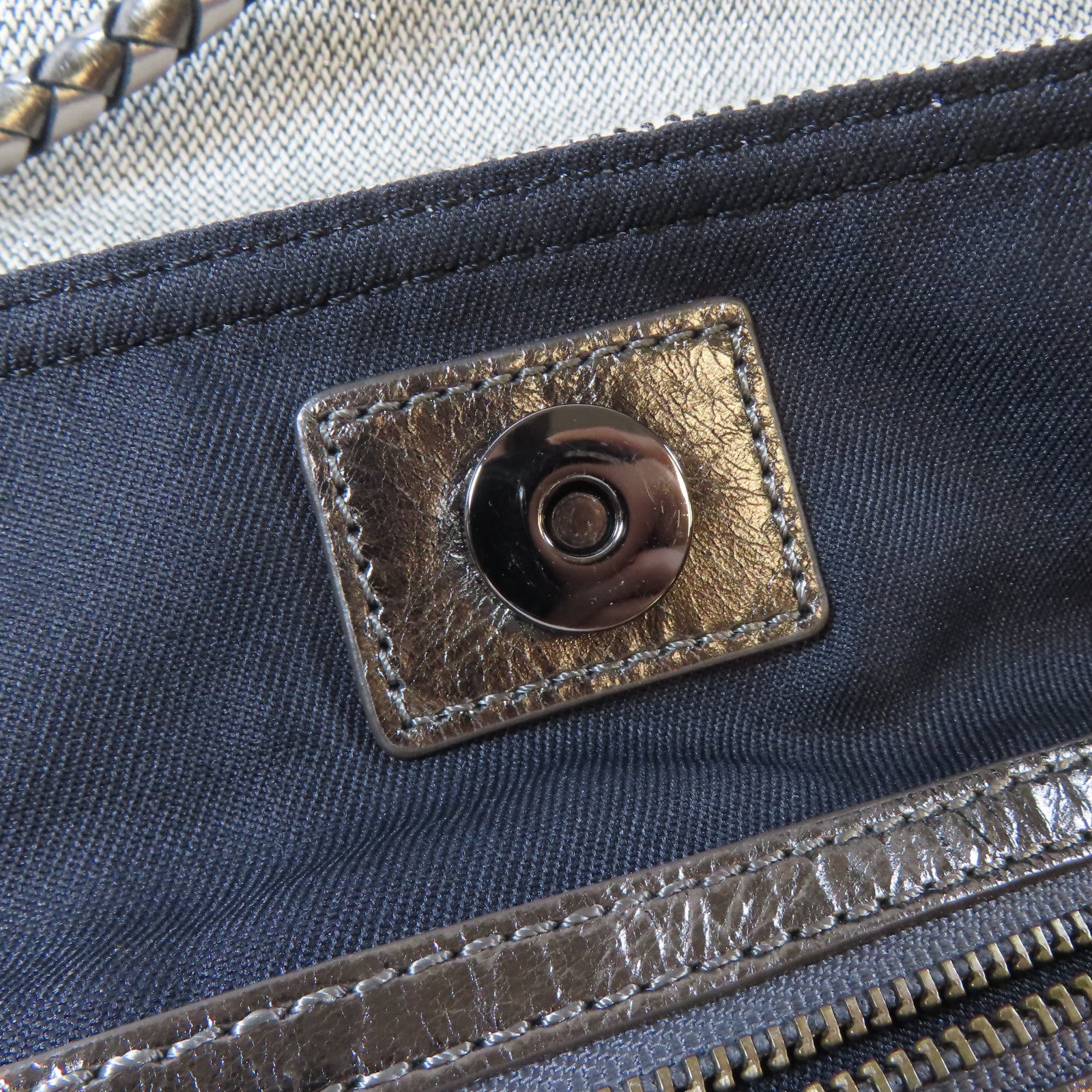 BURBERRY BLUE LABEL 帆布Tote Bag銀扣手挽袋銀色