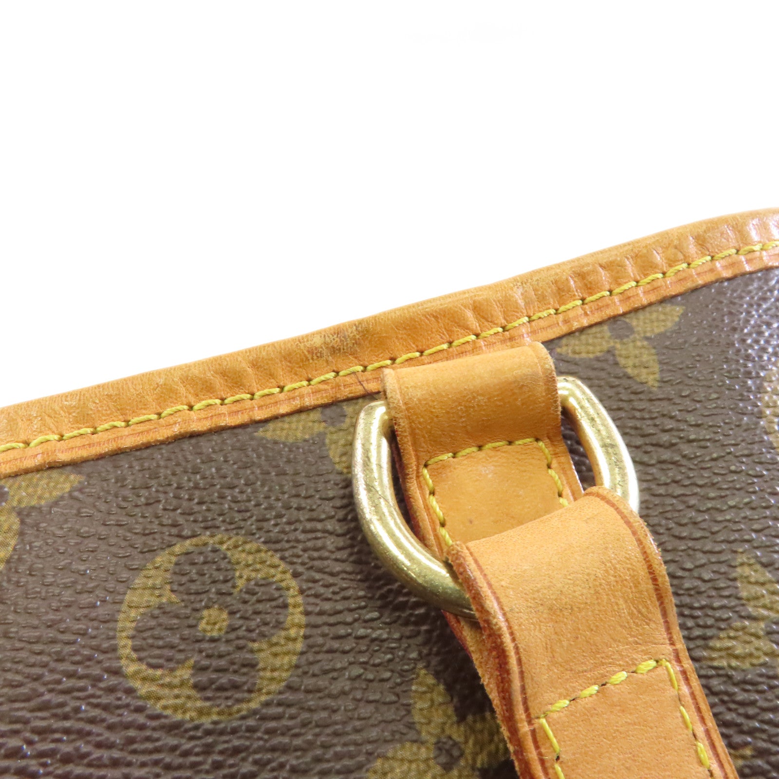 LOUIS VUITTON Monogram Batignolles Horizontal金扣手挽袋棕色