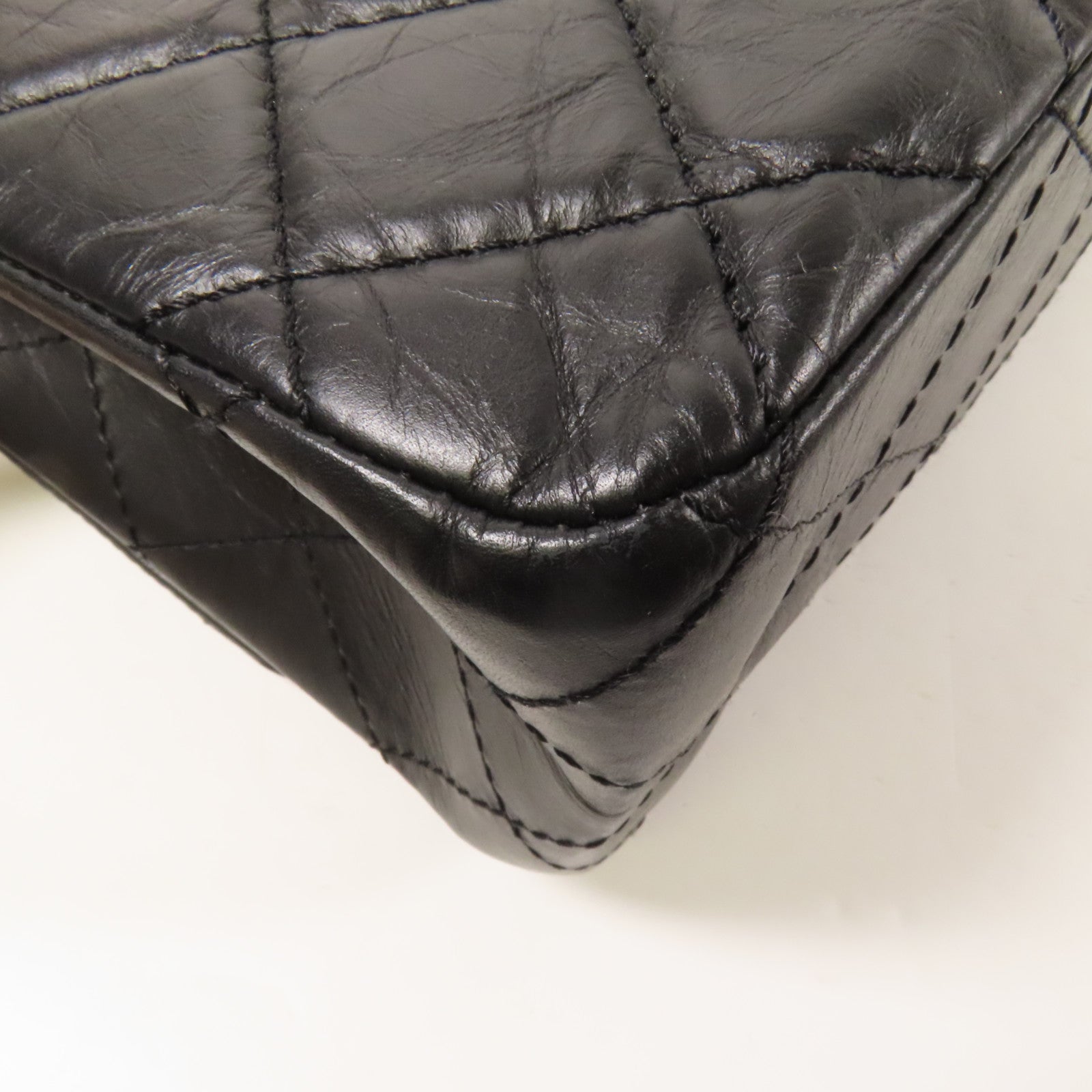 CHANEL 牛皮皮革2.55 Large銀扣鏈帶肩背袋