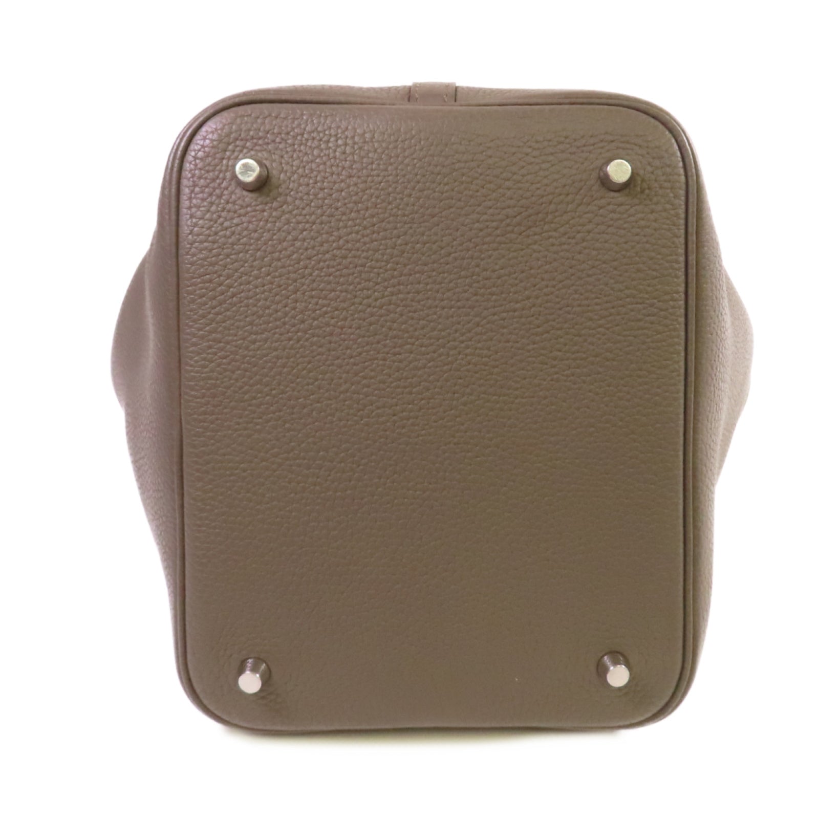 HERMES Clemence皮革Picotin MM Tote Bag銀扣手挽袋錫灰色