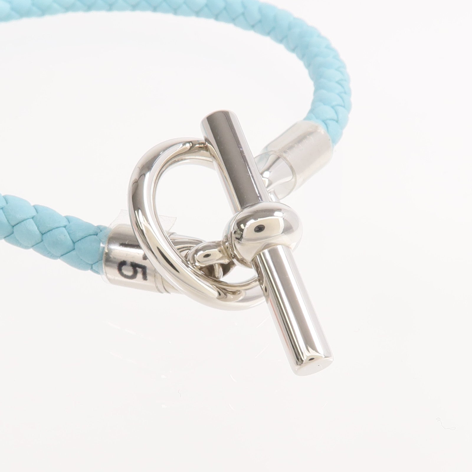 HERMES Swift皮革Glenan Bracelet銀扣手帶