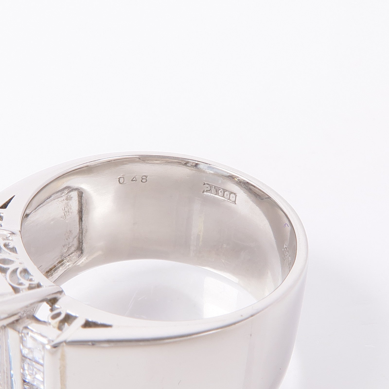 JEWELRY 【激減優惠】PT900鉑金Aquamarine/Diamond Ring藍晶/鑽石戒指US#8