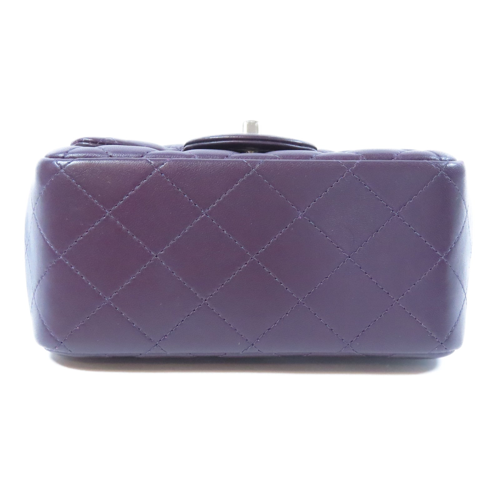 CHANEL **【激減優惠】菱格羊皮皮革Classic 17cm銀扣鏈帶肩背袋紫色