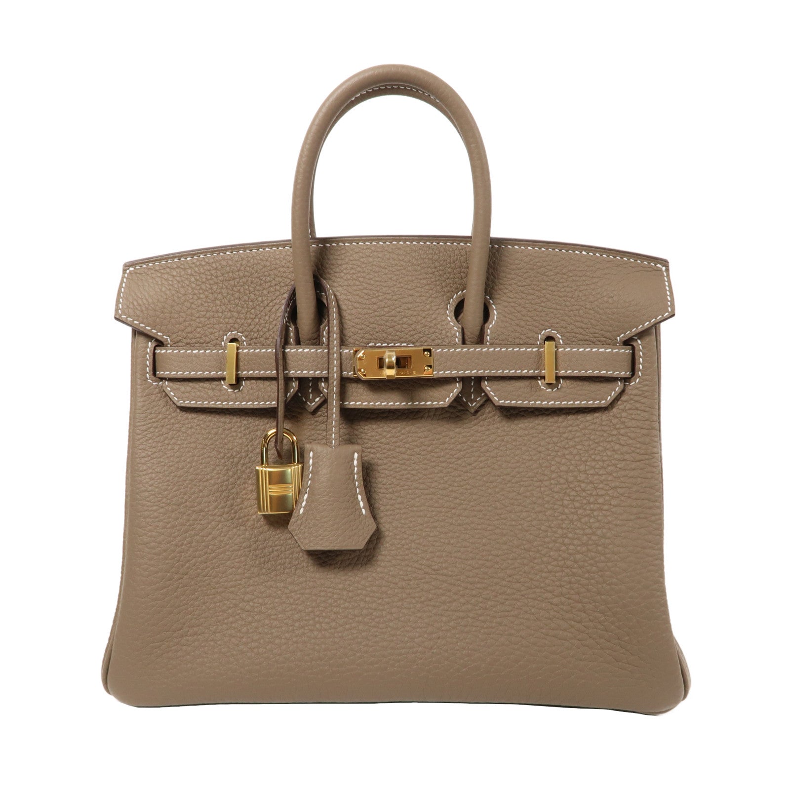 HERMES Togo皮革Birkin 25金扣手挽袋大象灰色