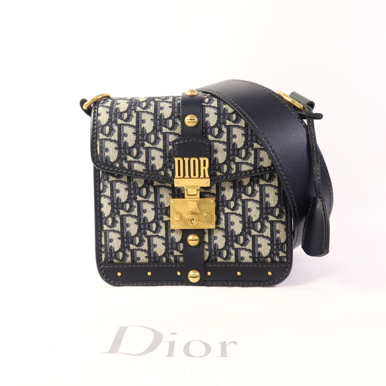 Dior 帆布Shoulder Bag金扣肩背袋