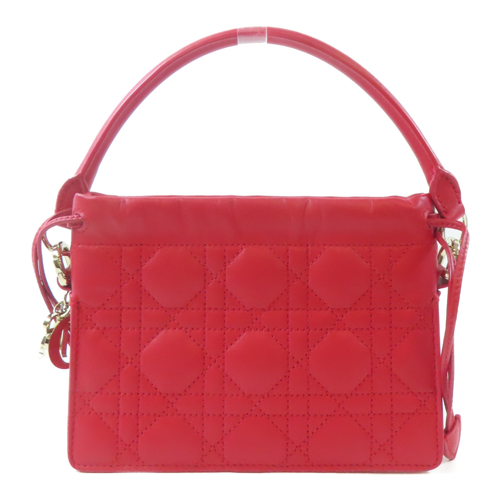 Dior 牛皮皮革Shoulder Bag金扣手挽肩背兩用袋紅色