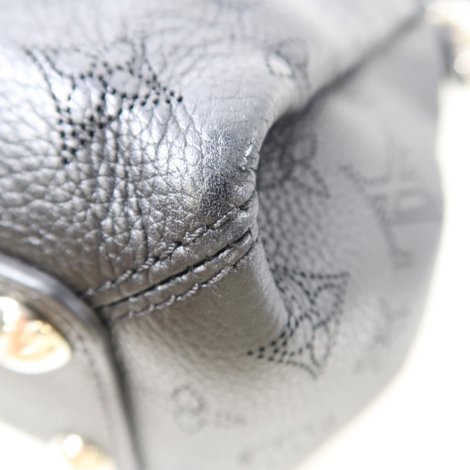 LOUIS VUITTON Monogram Mahina Babylone Chain銀扣手挽肩背兩用袋黑色