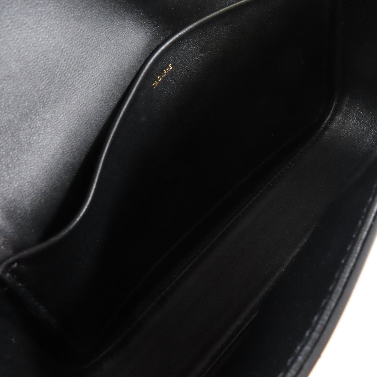 CELINE 牛皮皮革Claude Chain Shoulder Bag金扣肩背袋黑色