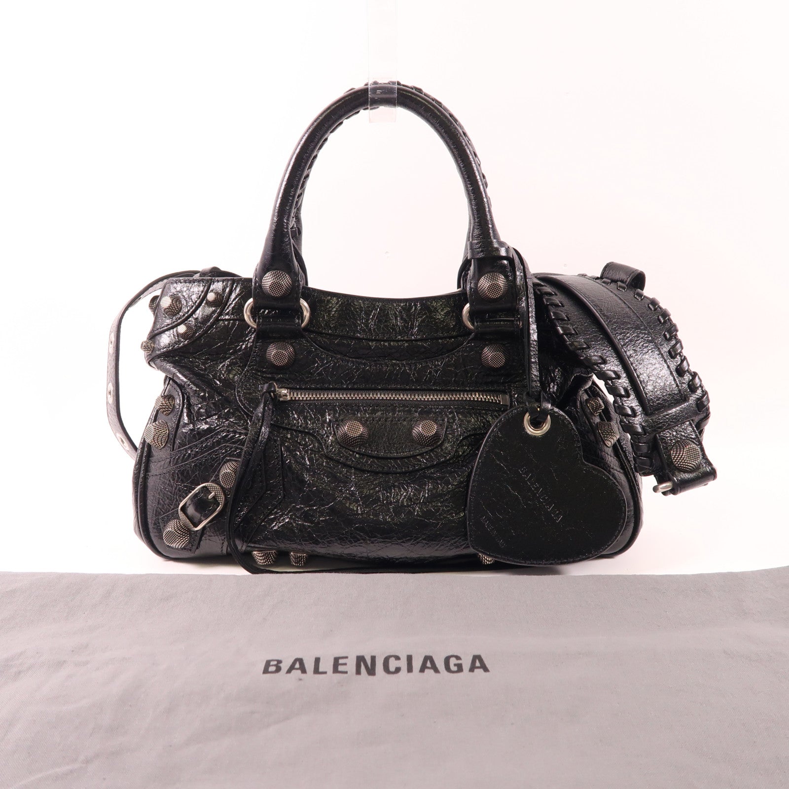 BALENCIAGA 牛皮皮革Neo Cagole銀扣手挽肩背兩用袋