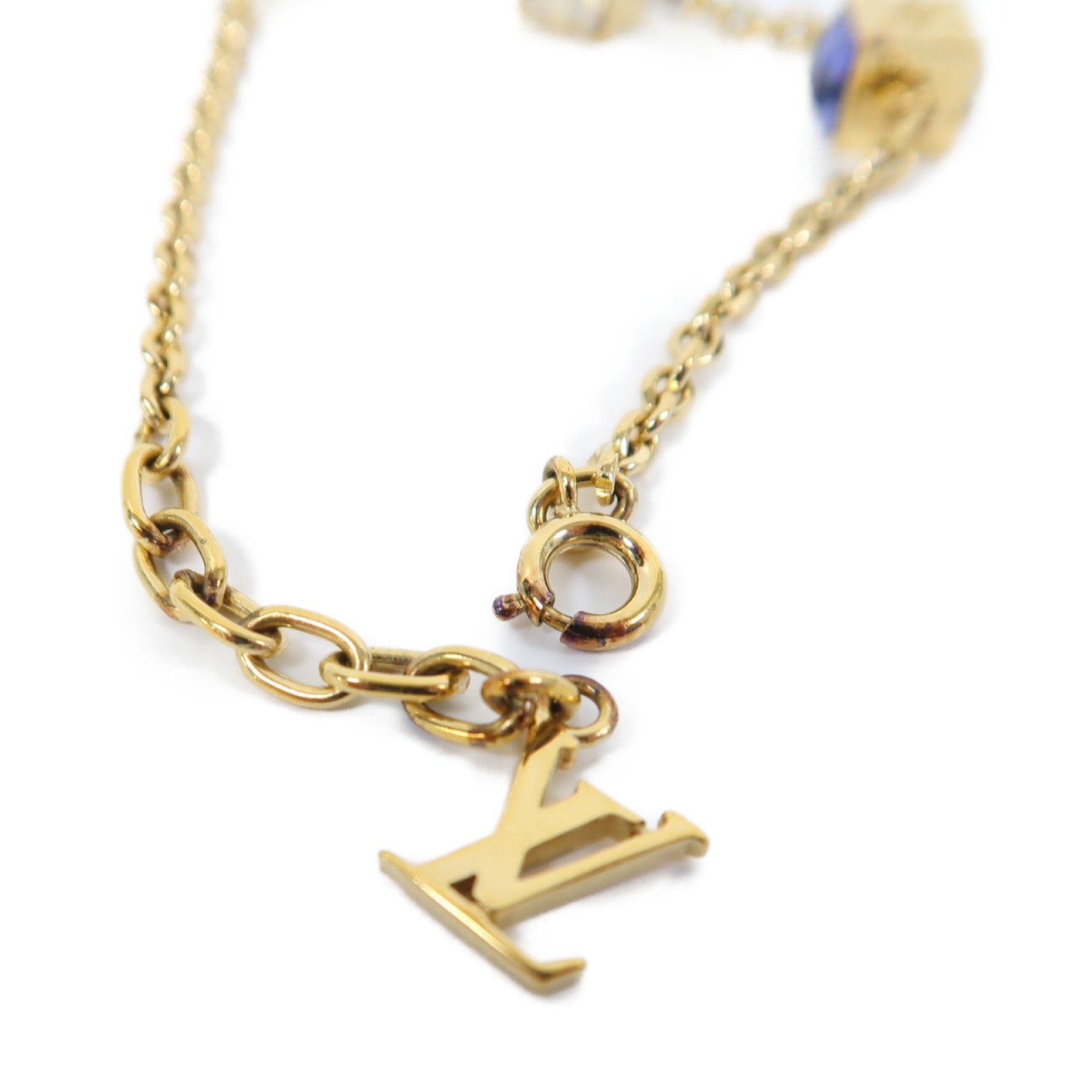 LOUIS VUITTON 金屬Bracelet金扣手鏈金色/藍色