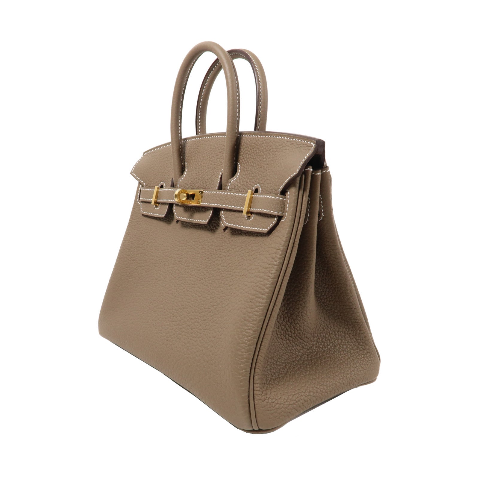 HERMES Togo皮革Birkin 25金扣手挽袋大象灰色