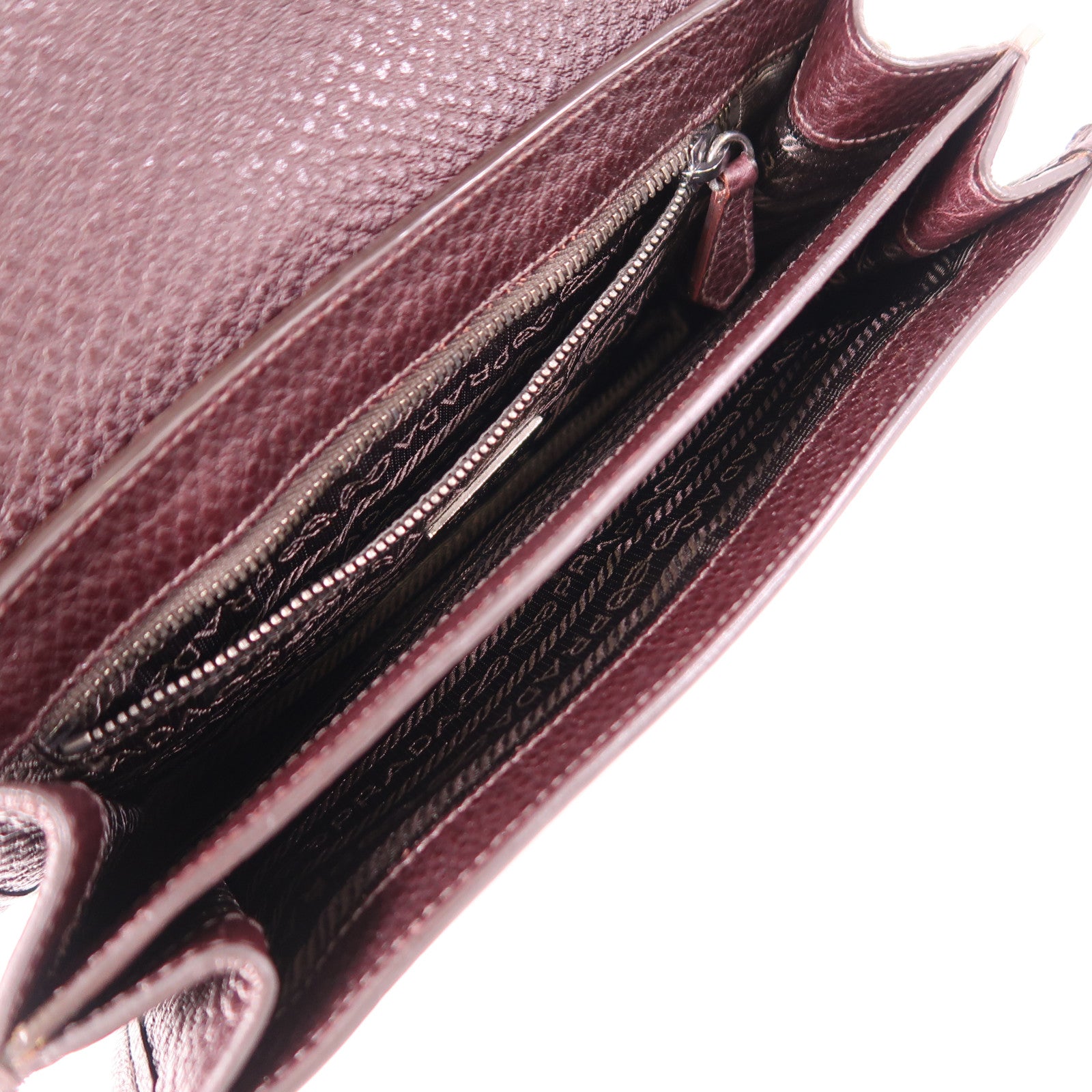 PRADA 牛皮皮革Tote Bag銀扣手挽袋