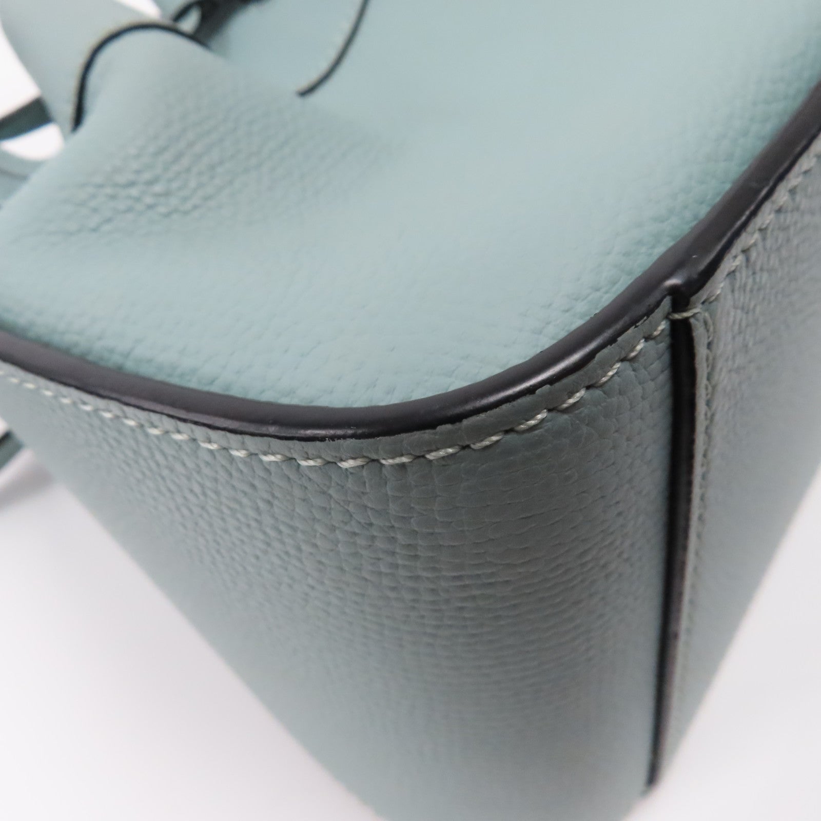 LOEWE 牛皮皮革Mini Hammock Drawstring金扣手挽肩背兩用袋藍色