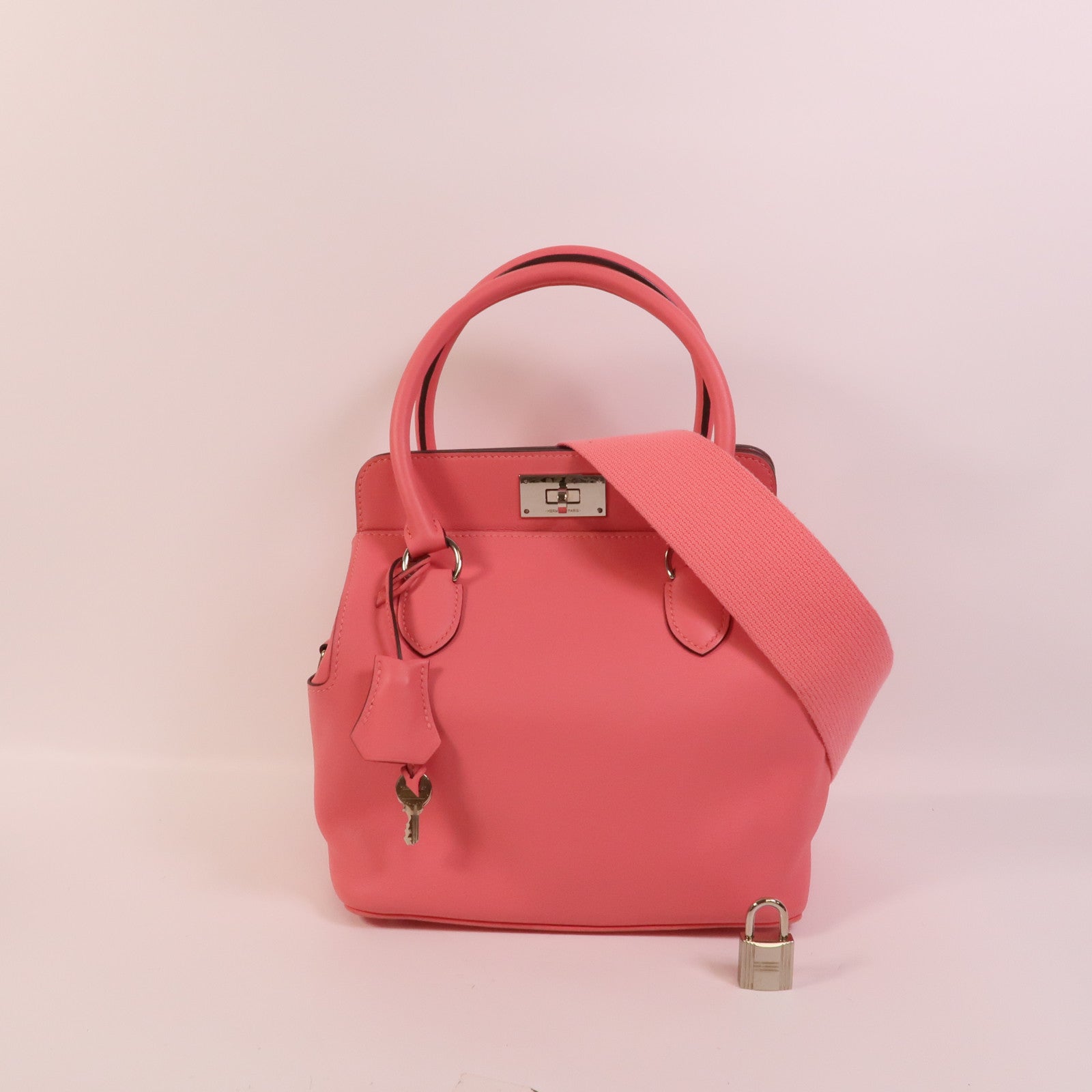 HERMES Swift皮革Tool Box 20手挽肩背兩用袋Rose Azalee