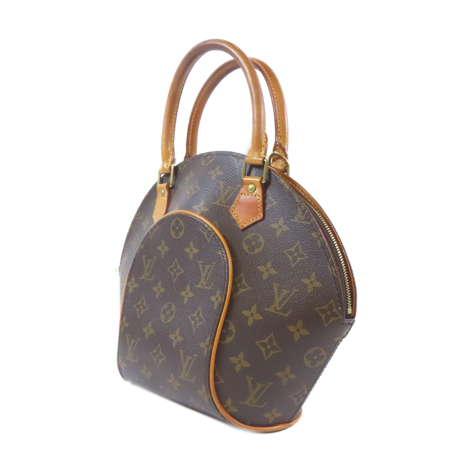 LOUIS VUITTON Monogram Elipse MM金扣手挽袋啡色