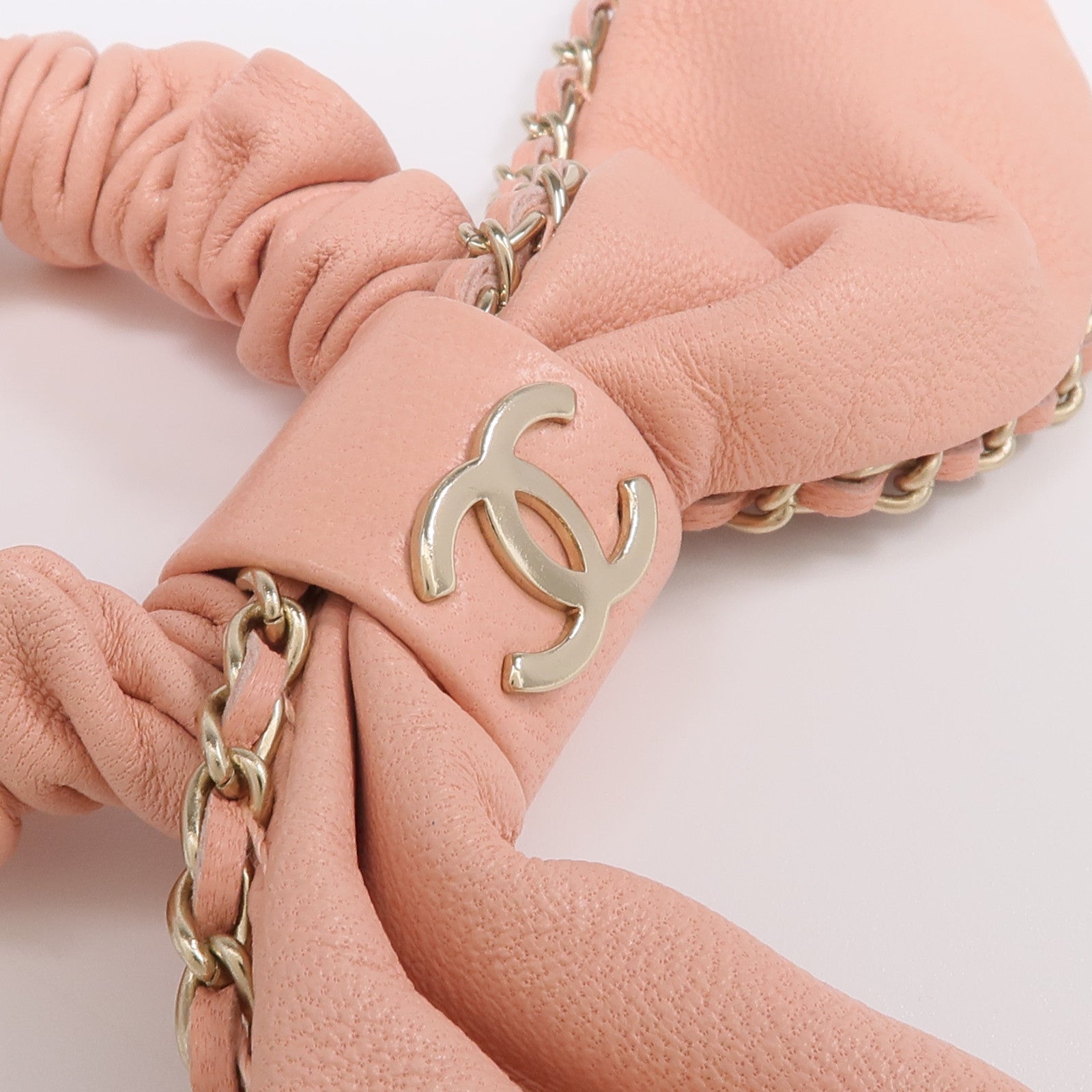 CHANEL 羊皮皮革Hair Ribbon髮帶