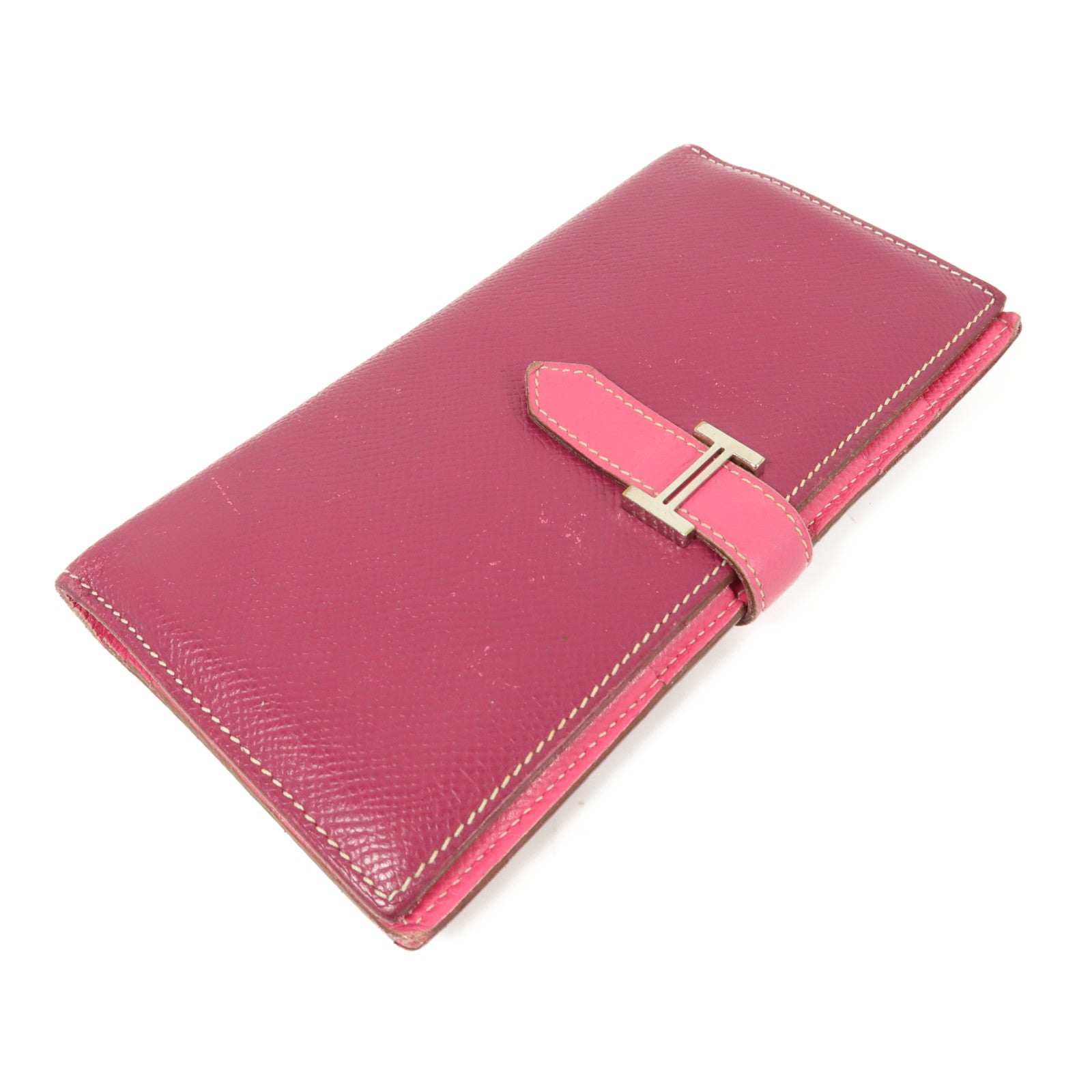 HERMES PHW Bearn Long Wallet Epson Leather K5 Tosca