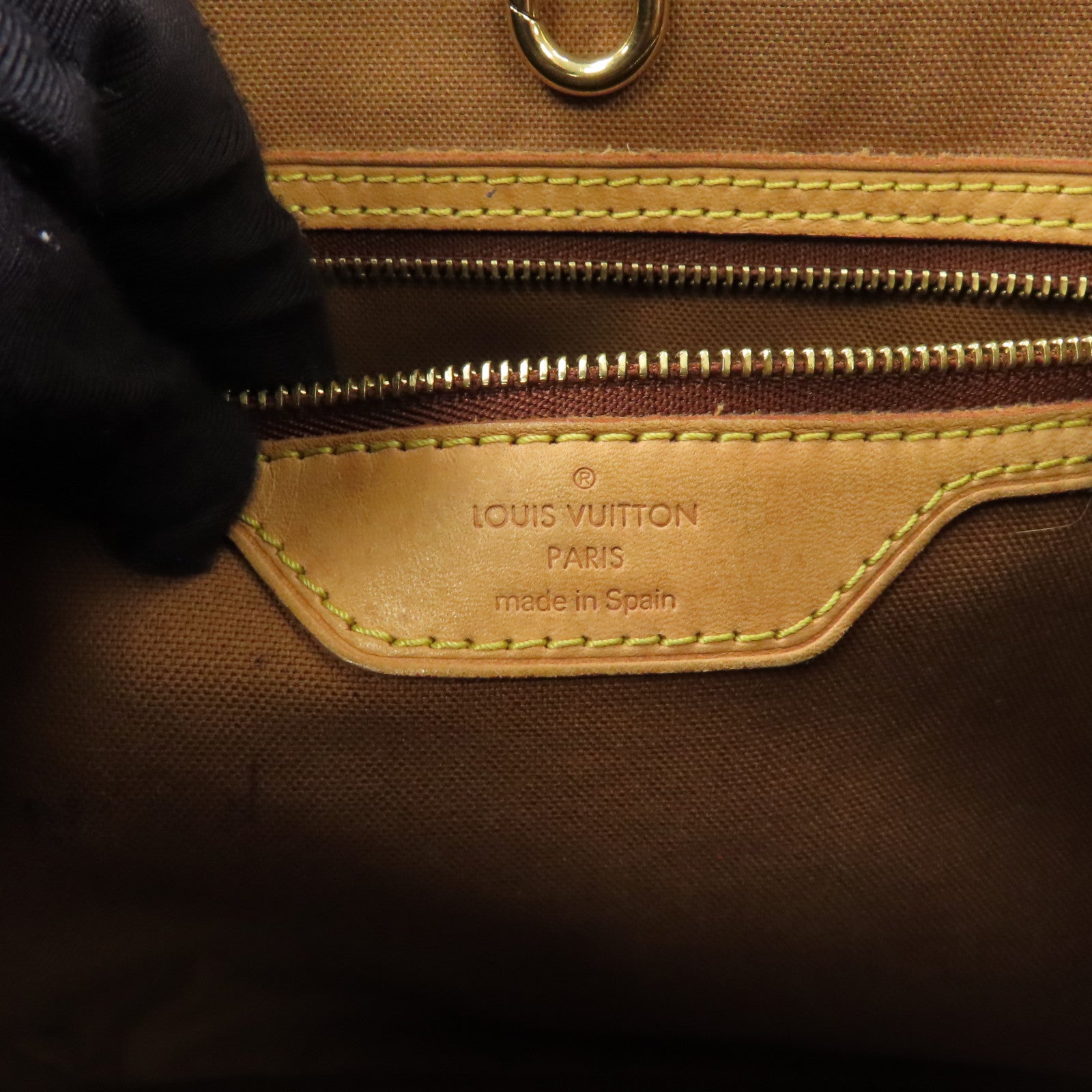 LOUIS VUITTON Monogram Batignolles Horizontal金扣手挽袋棕色