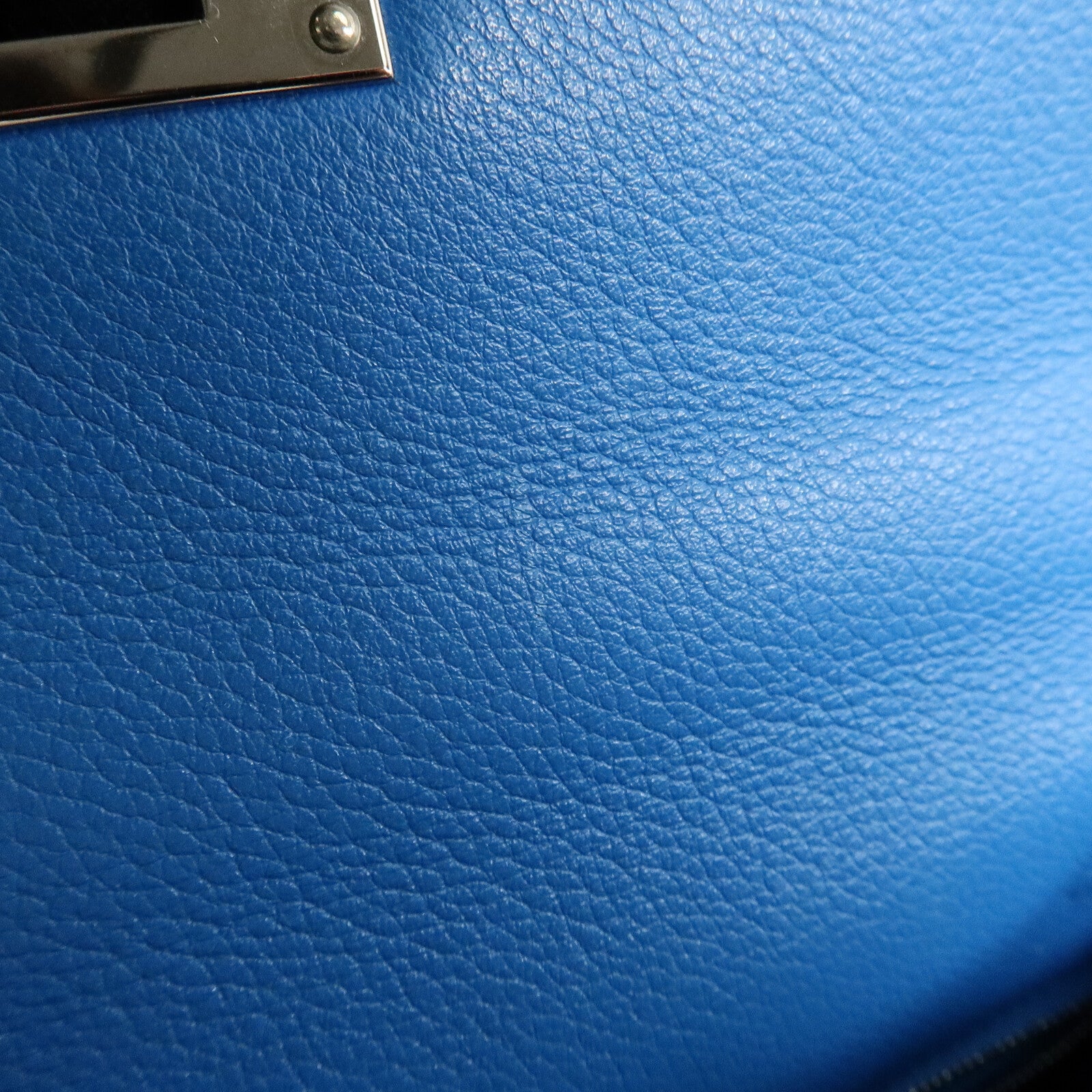HERMES Clemence皮革Kelly 28手挽肩背兩用袋Bleu Frida