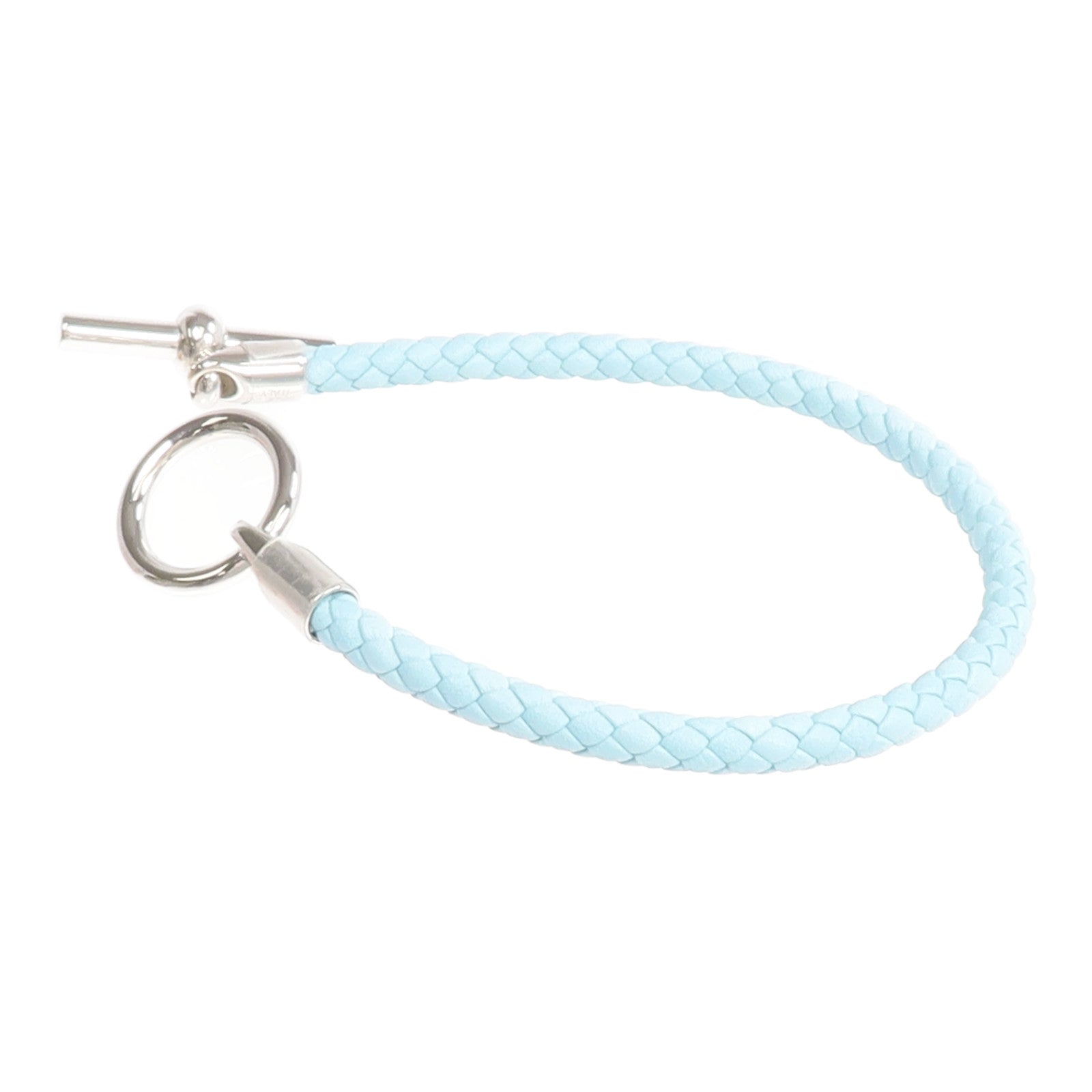 HERMES Swift皮革Glenan Bracelet銀扣手帶