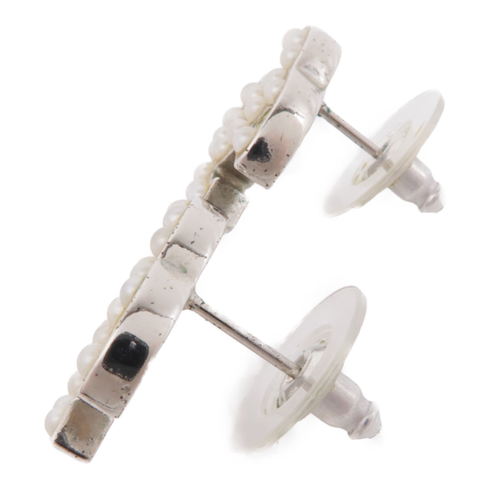 CHANEL CC Earrings Accessories Metal PVC Gold White