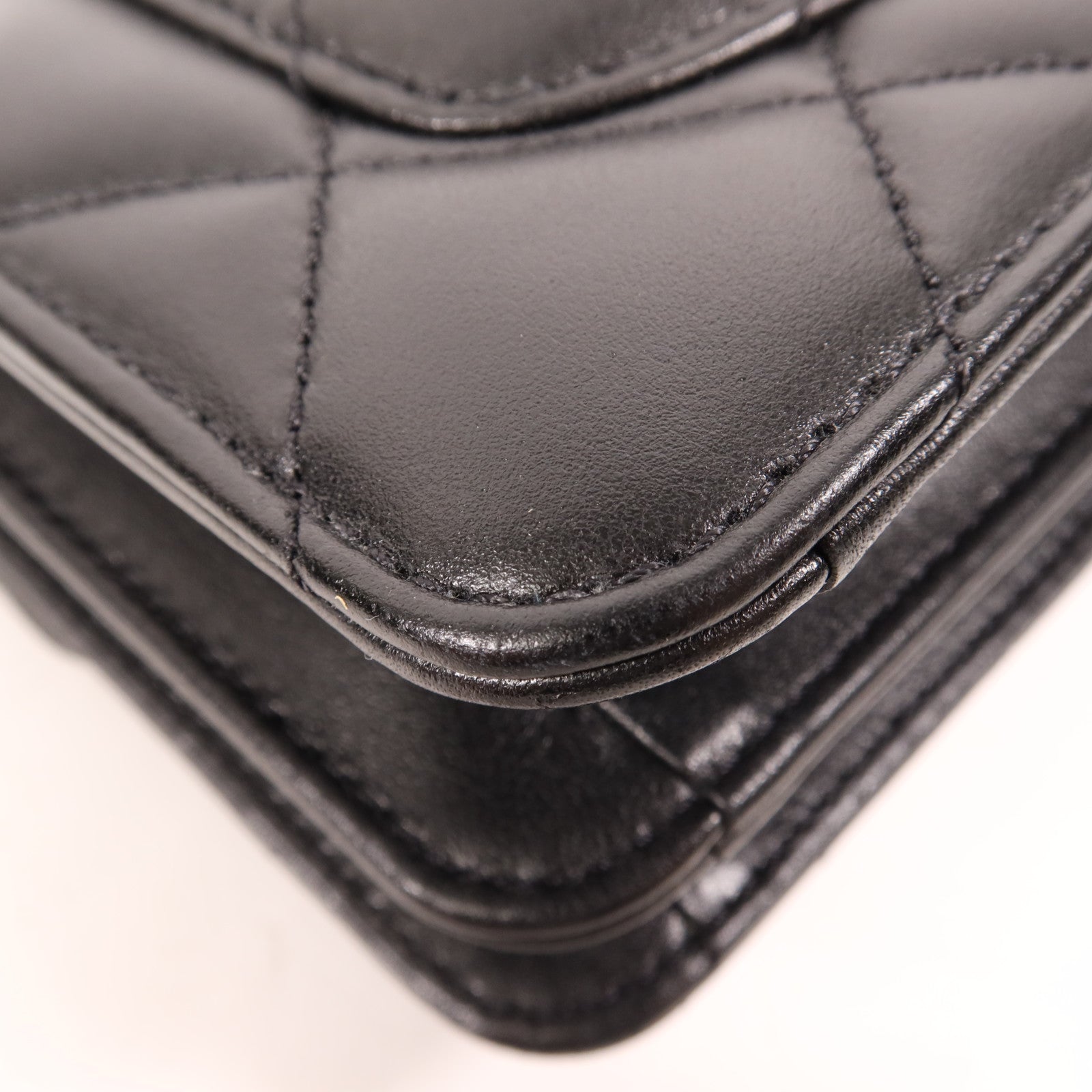 CHANEL 羊皮皮革Shoulder Bag金扣手挽肩背兩用袋