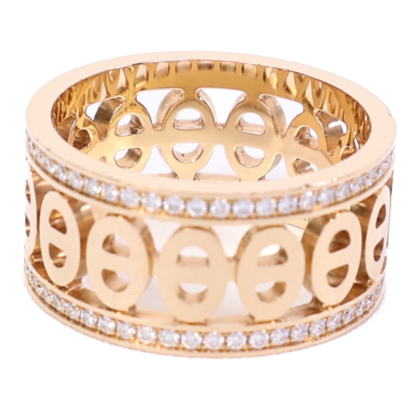HERMES 18K玫瑰金Chaine D'Ancre Divine Ring戒指