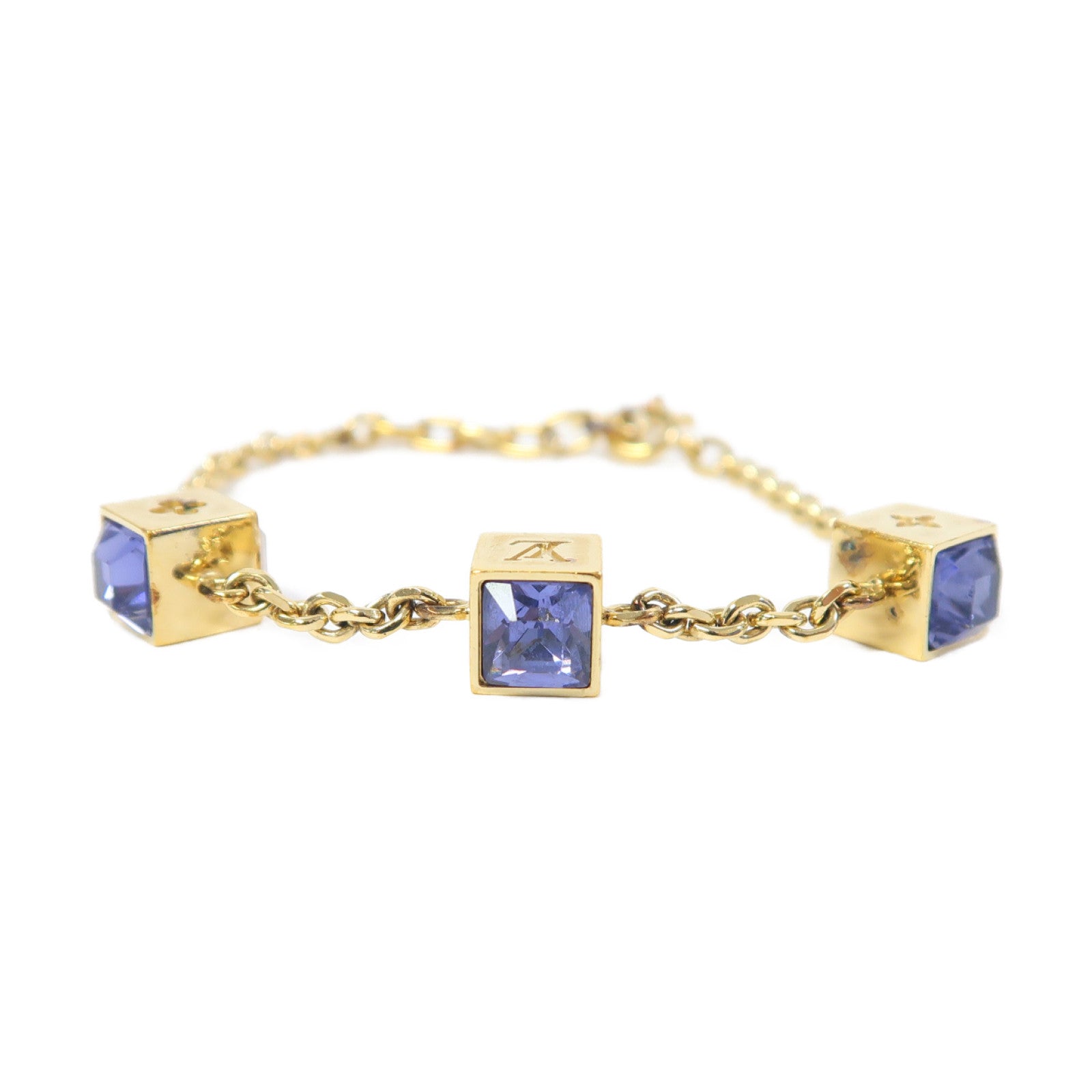 LOUIS VUITTON 金屬Bracelet金扣手鏈金色/藍色