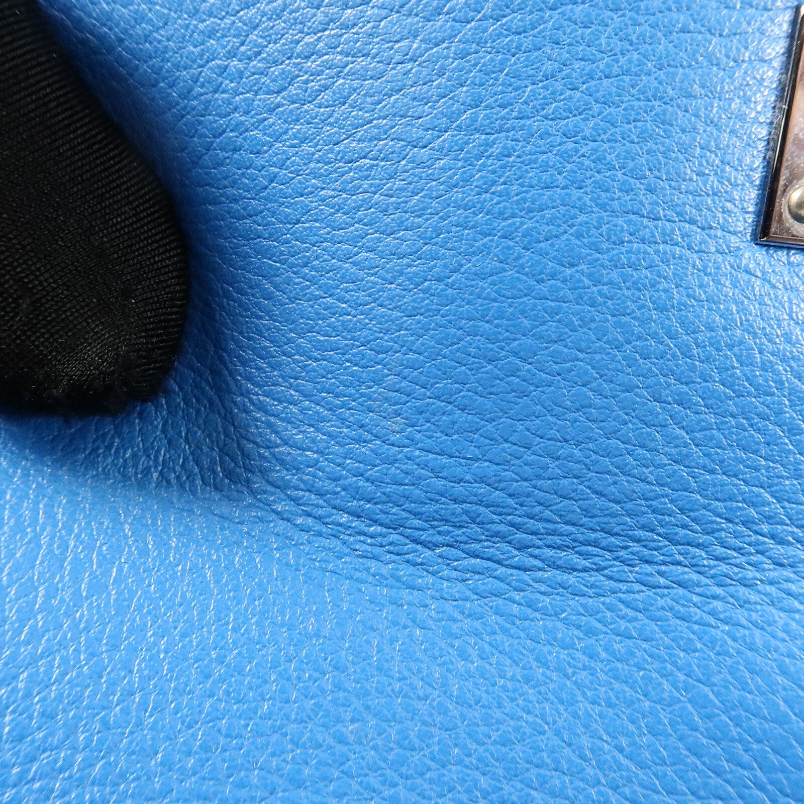 HERMES Clemence皮革Kelly 28手挽肩背兩用袋Bleu Frida