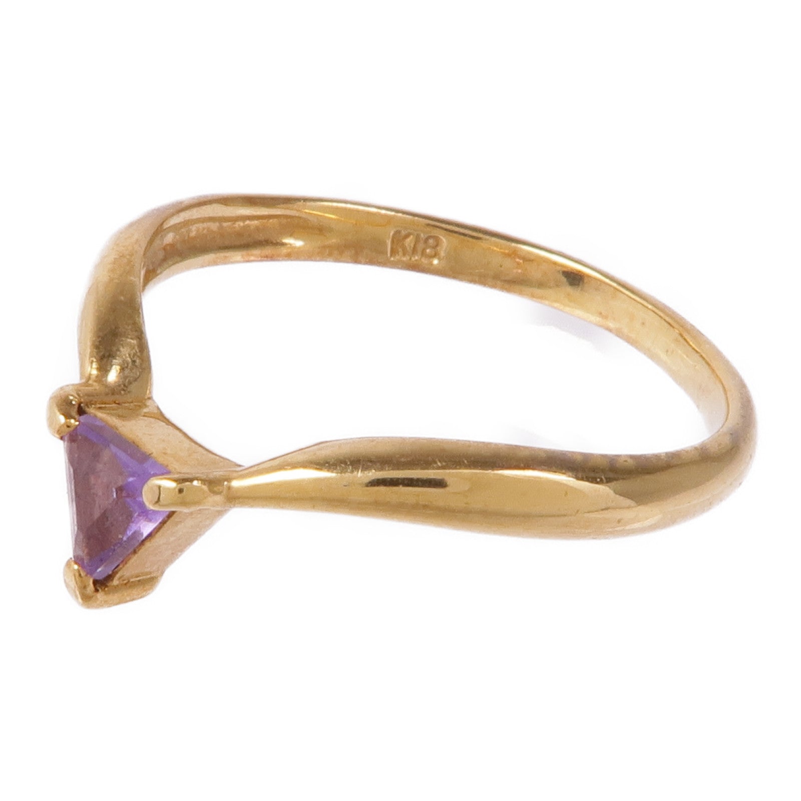 JEWELRY 【激減優惠】18K黃金Amethyst Ring紫晶戒指US#6
