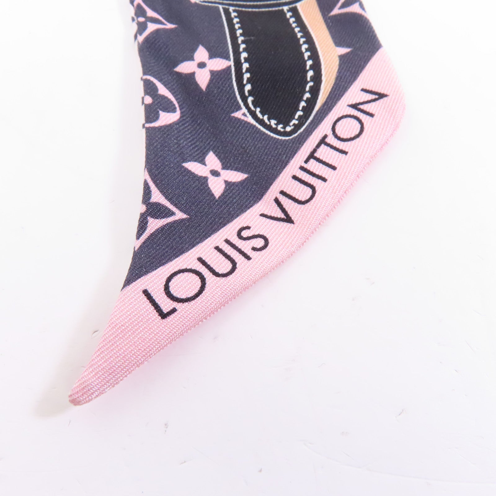 LOUIS VUITTON 絲質Rising Confidential BB Bandeau絲巾粉紅色/灰色/黑色